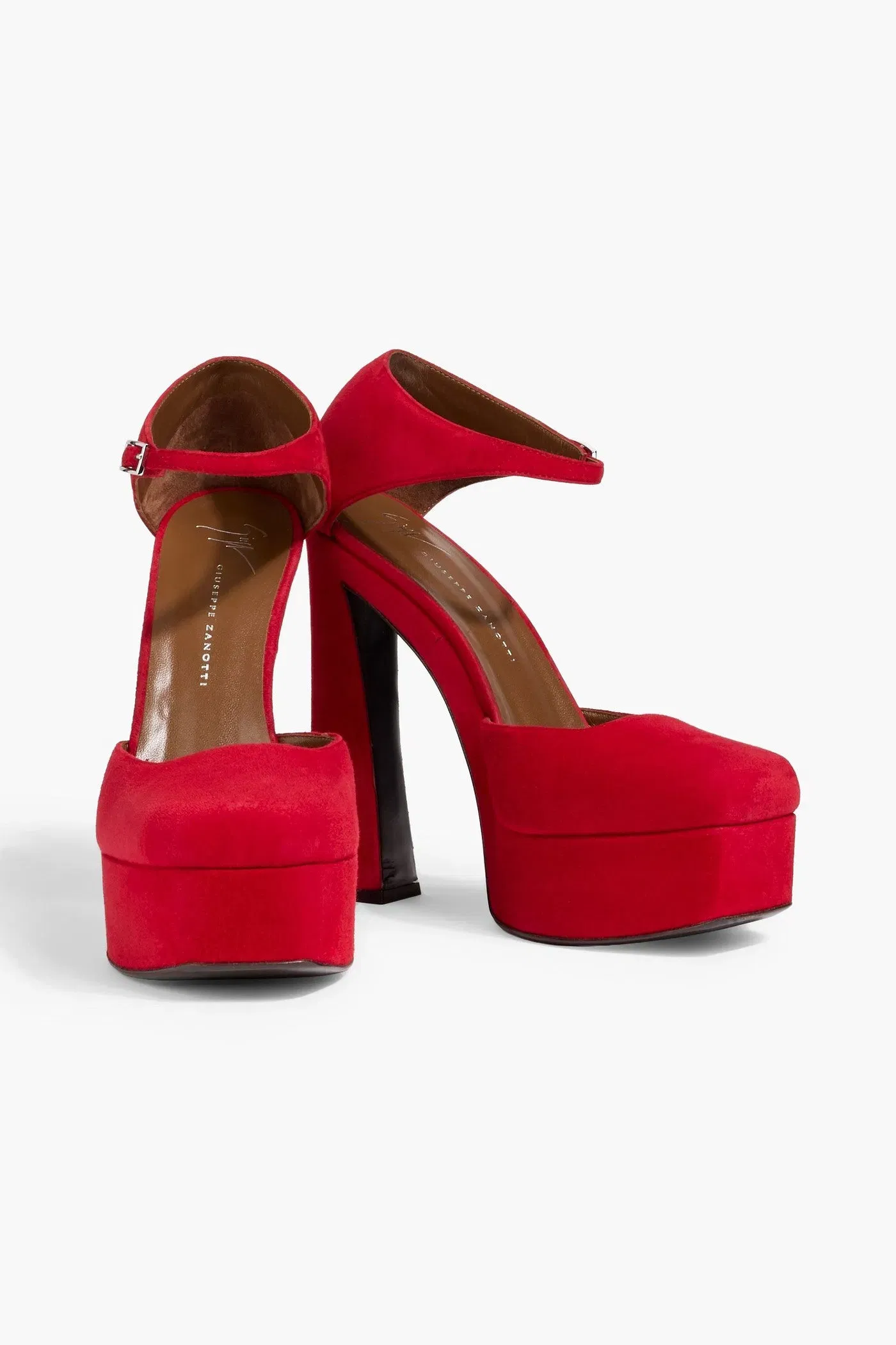 Giuseppe Zanotti Guendaline Suede Platform Pumps Red Women's
