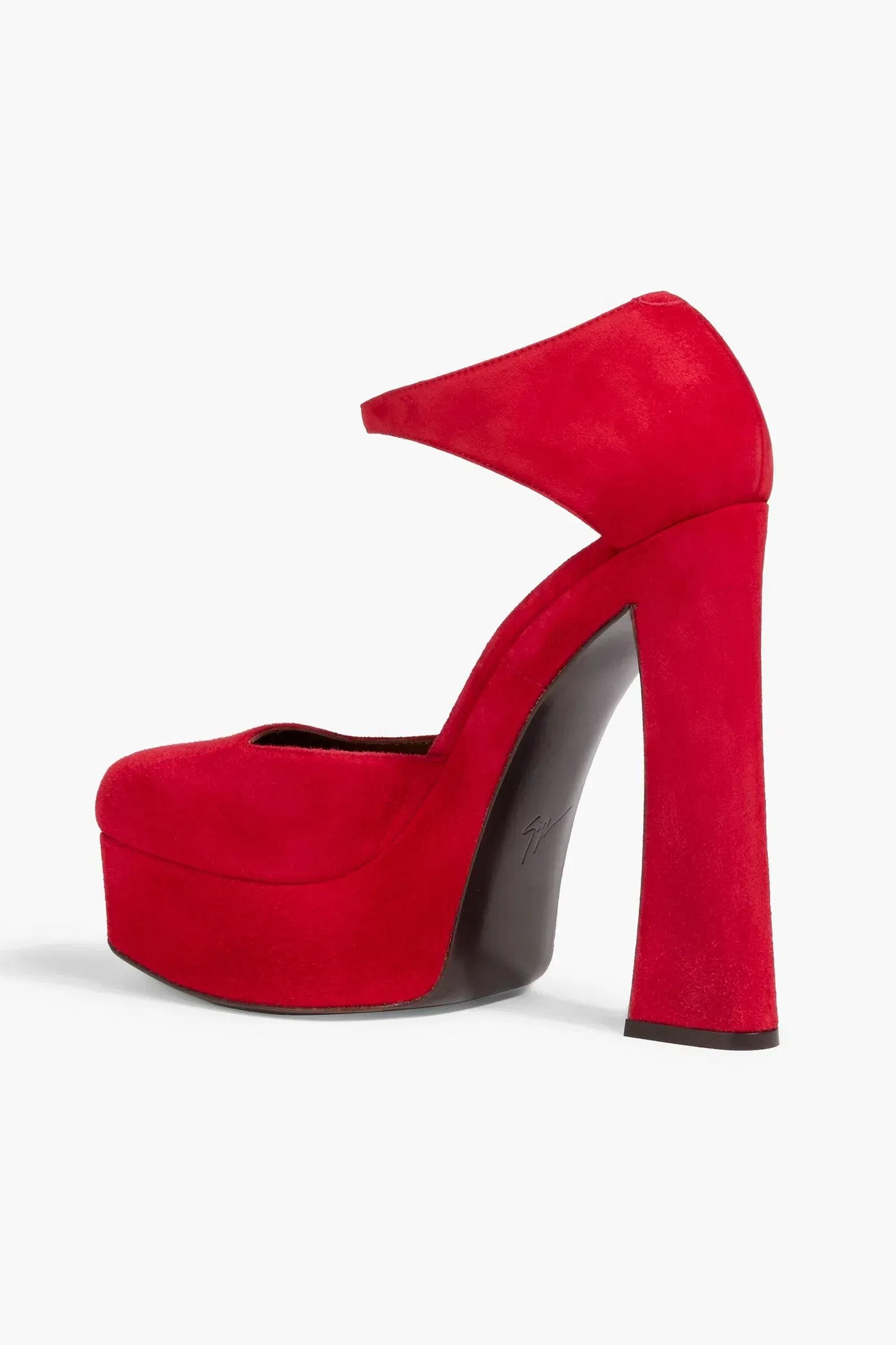 Giuseppe Zanotti Guendaline Suede Platform Pumps Red Women's