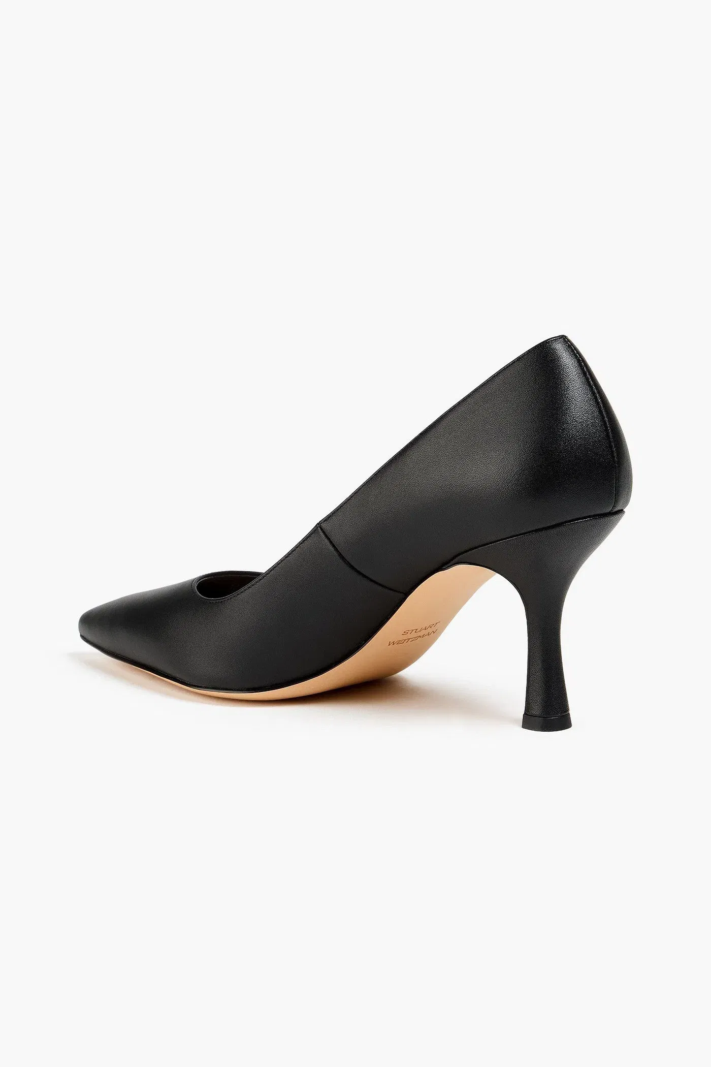 Stuart Weitzman Isla 75 Leather Pumps Black Women's