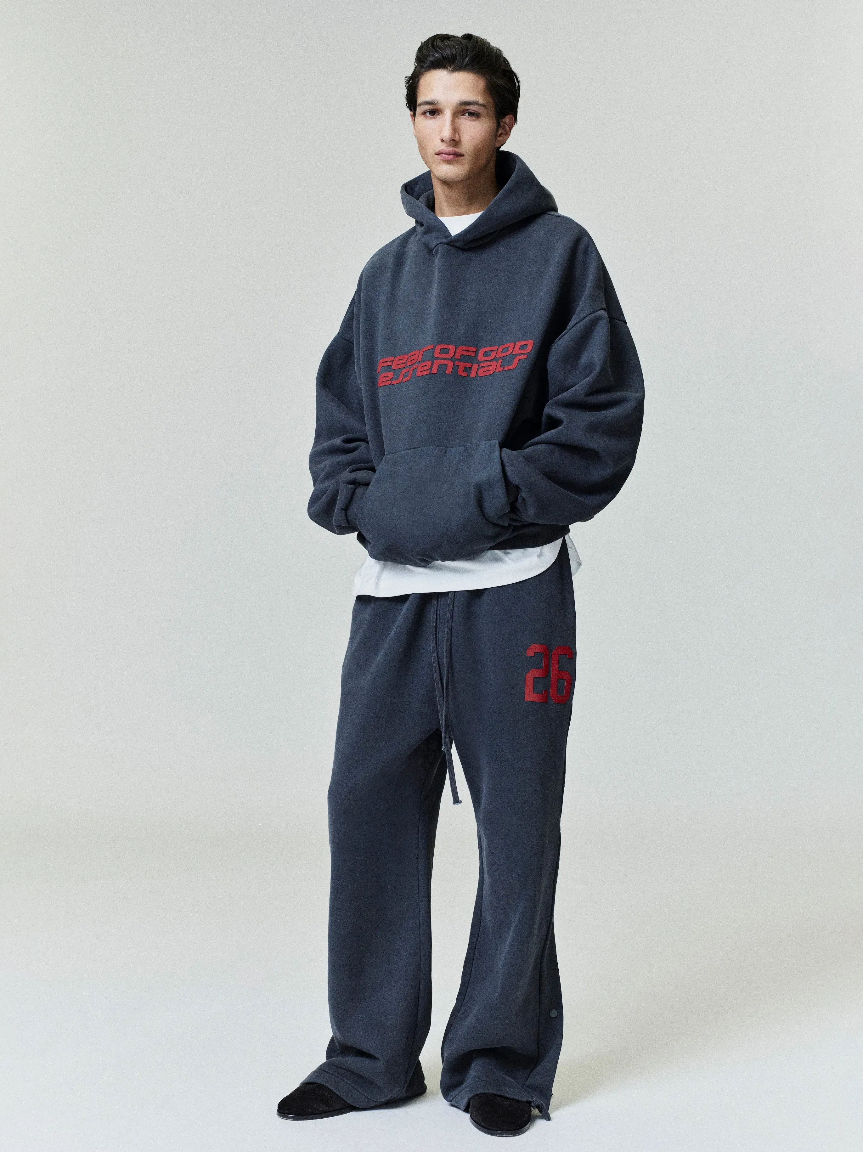 Essentials Heavy Fleece 90S Hoodie Iron Grey