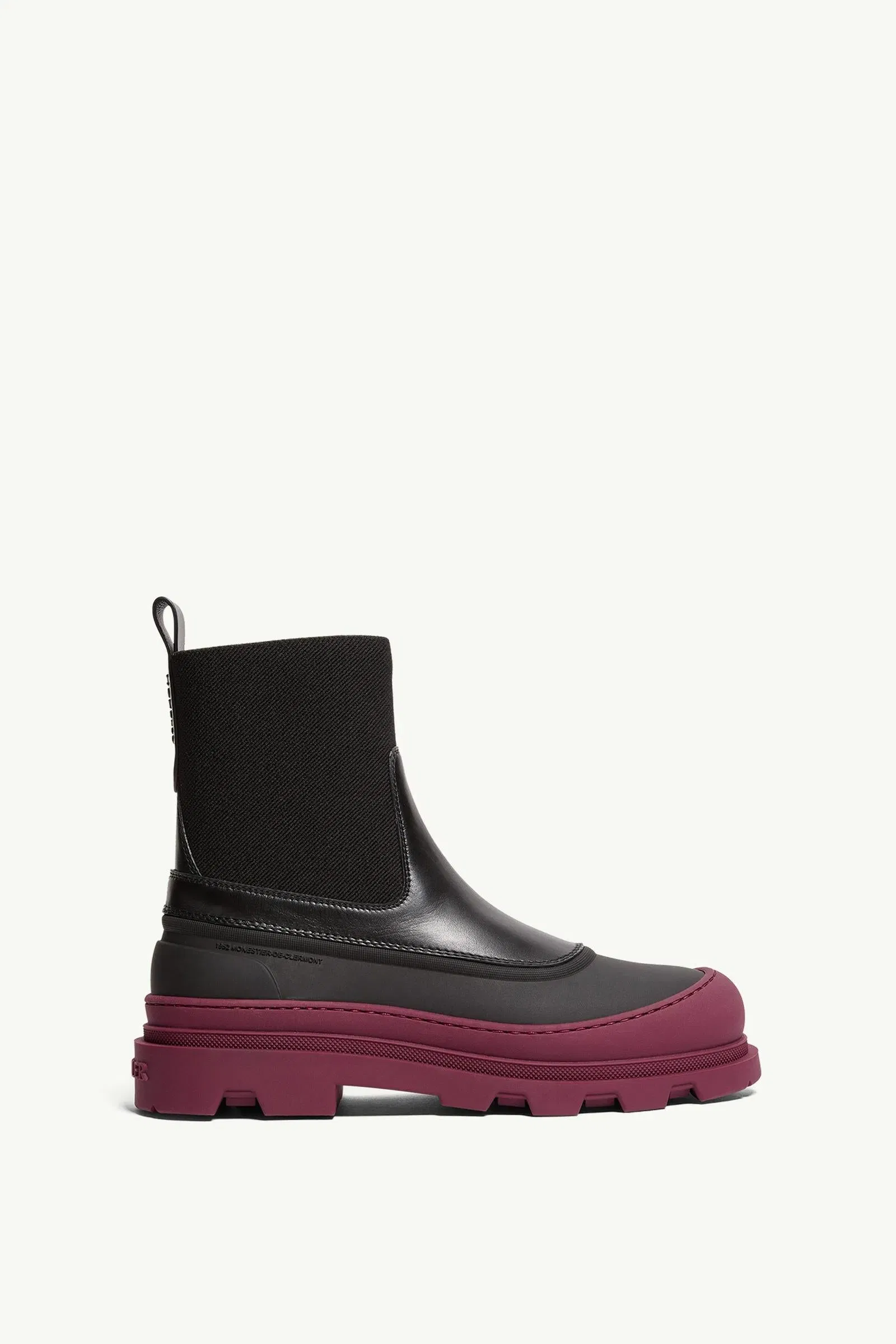 Moncler Vera Edge Leather Ankle Boots Black