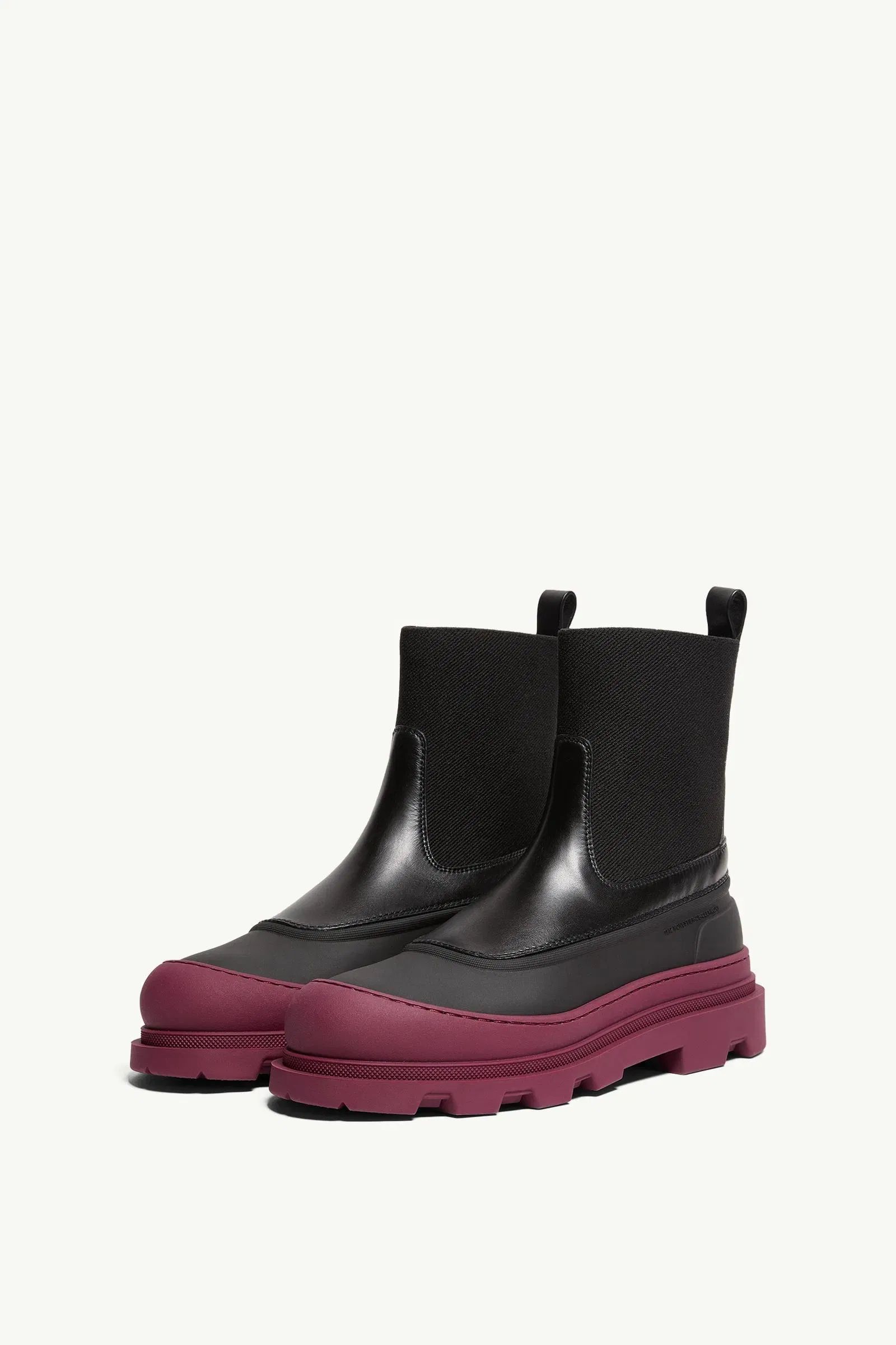 Moncler Vera Edge Leather Ankle Boots Black