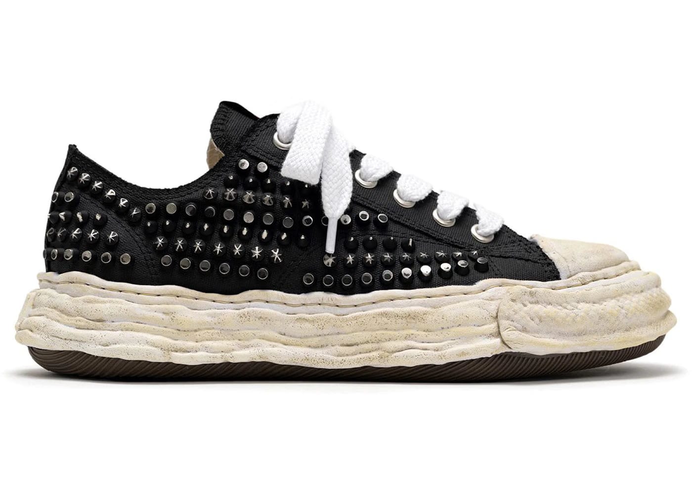 Maison Mihara Yasuhiro Peterson 23 Og Sole Studded Canvas Low Black White