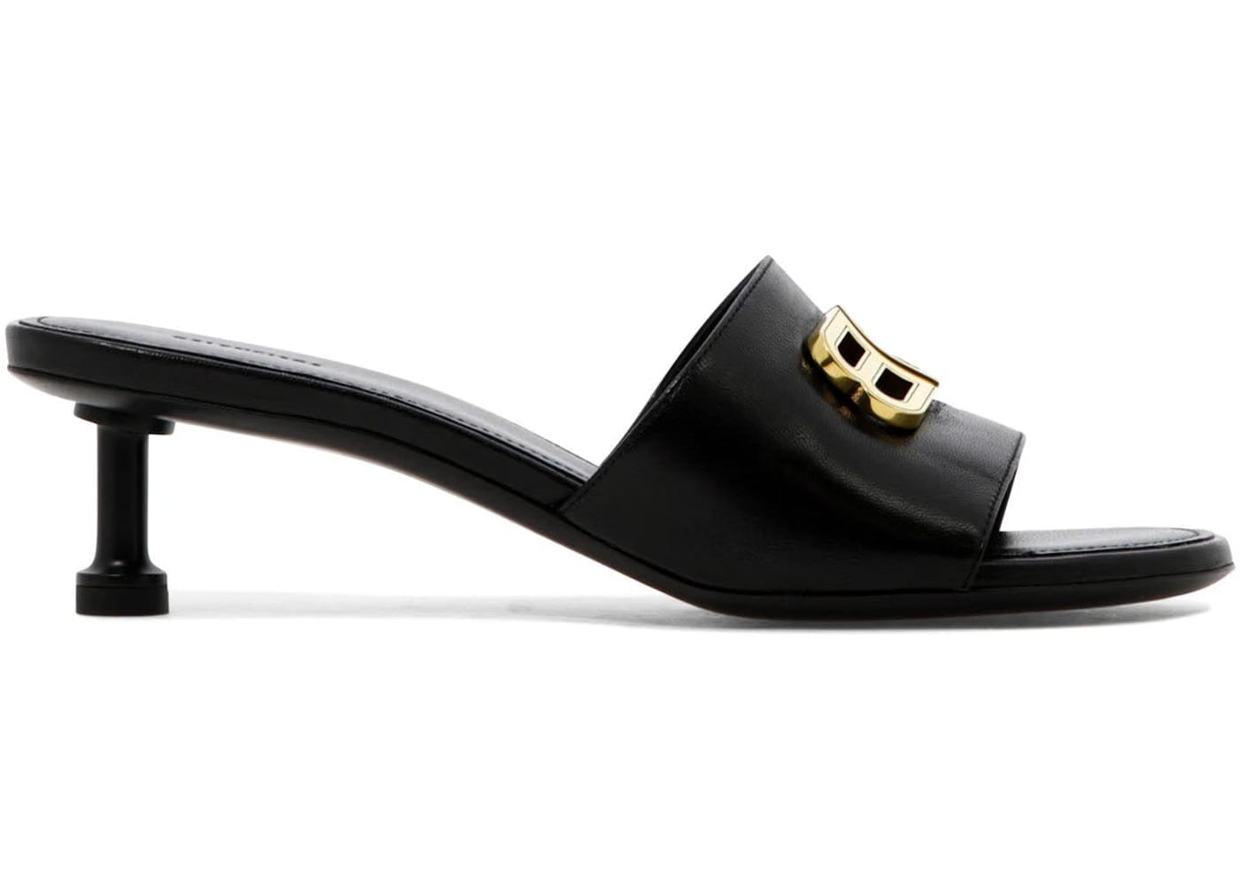 Balenciaga Groupie 50Mm Mule Sandals Black Leather Womens