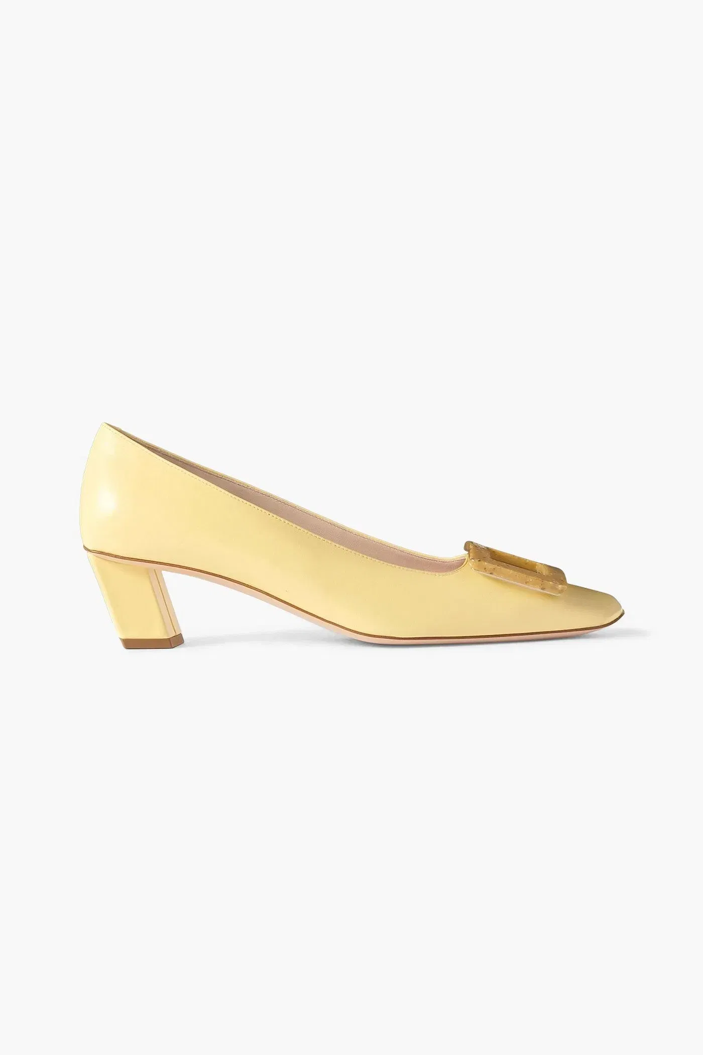 Roger Vivier Belle Vivier Patent-Leather Pumps Pastel Yellow Women's