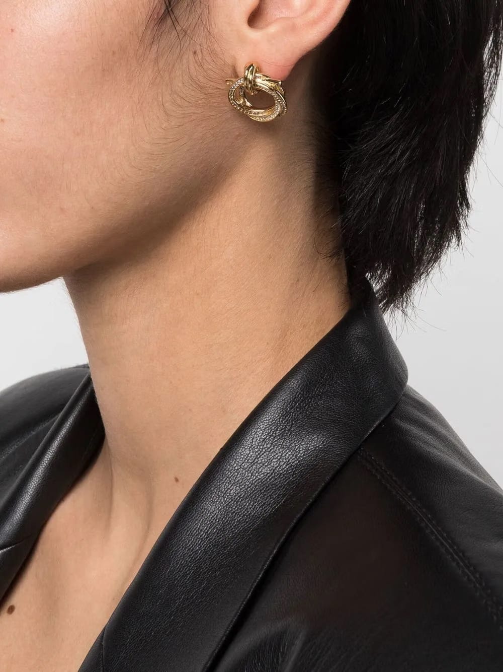 crystal-embellished hoop earring