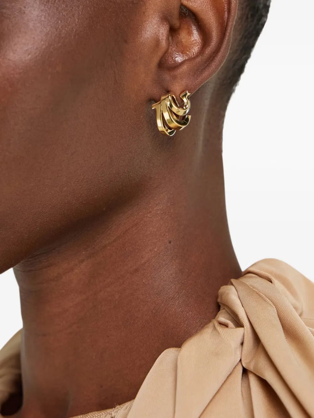 triple Gancini hoop earrings
