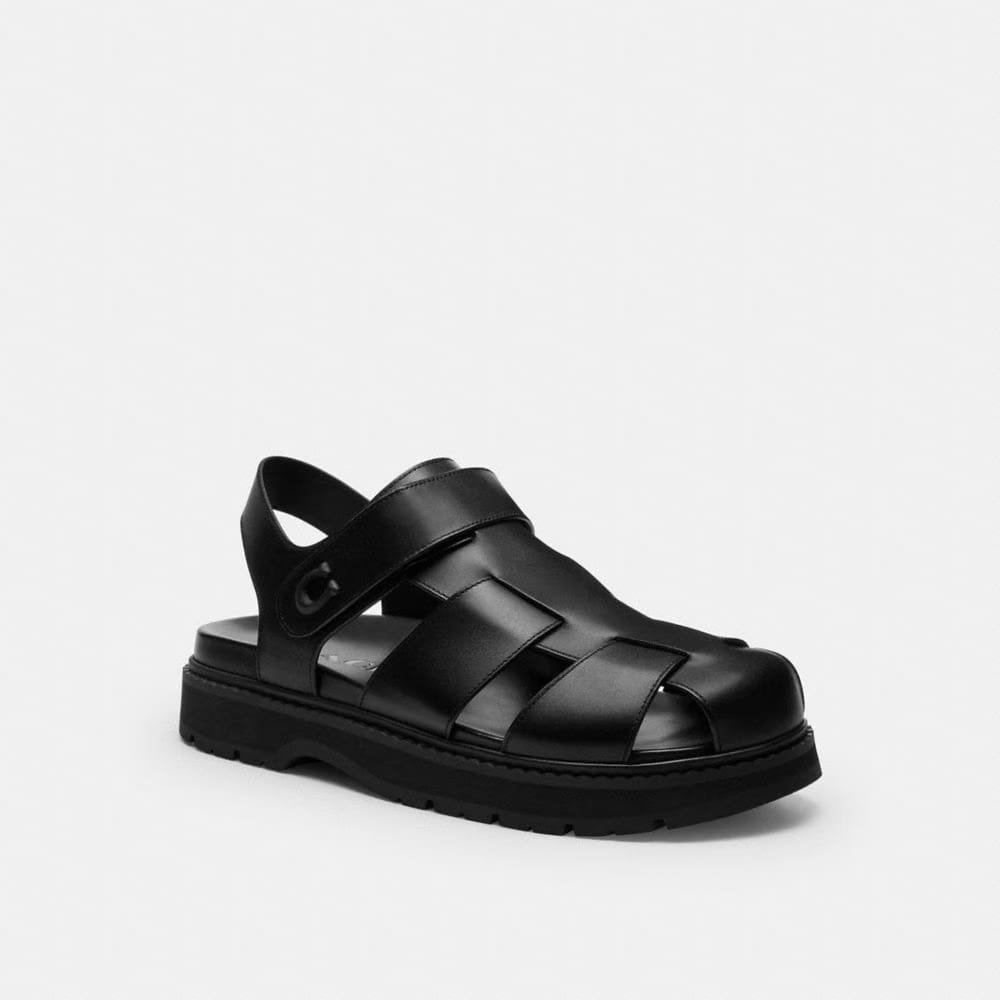 Men's Coach Fisherman Sandal Black