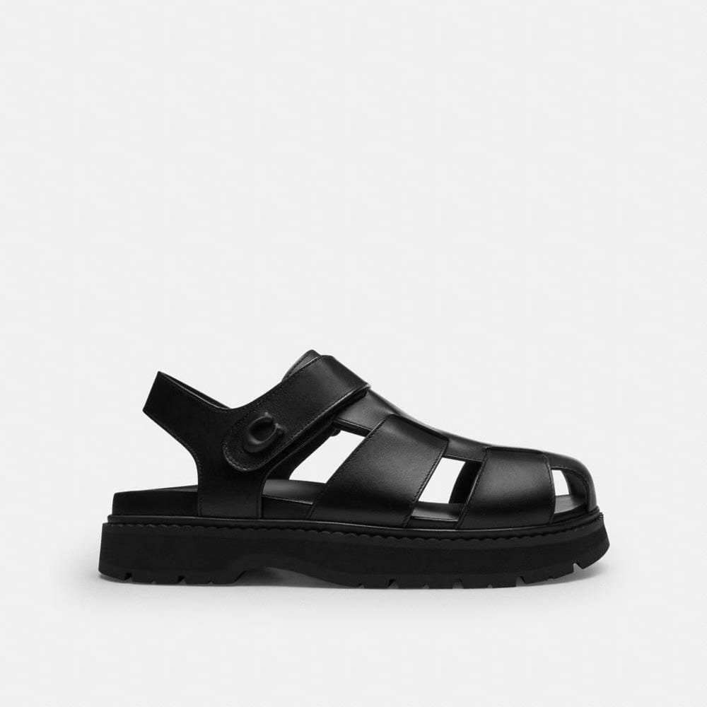 Men's Coach Fisherman Sandal Black