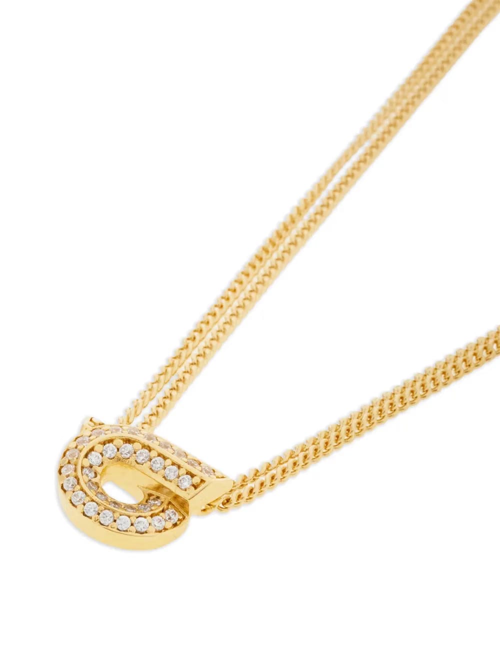 Gancini-pendant layered necklace
