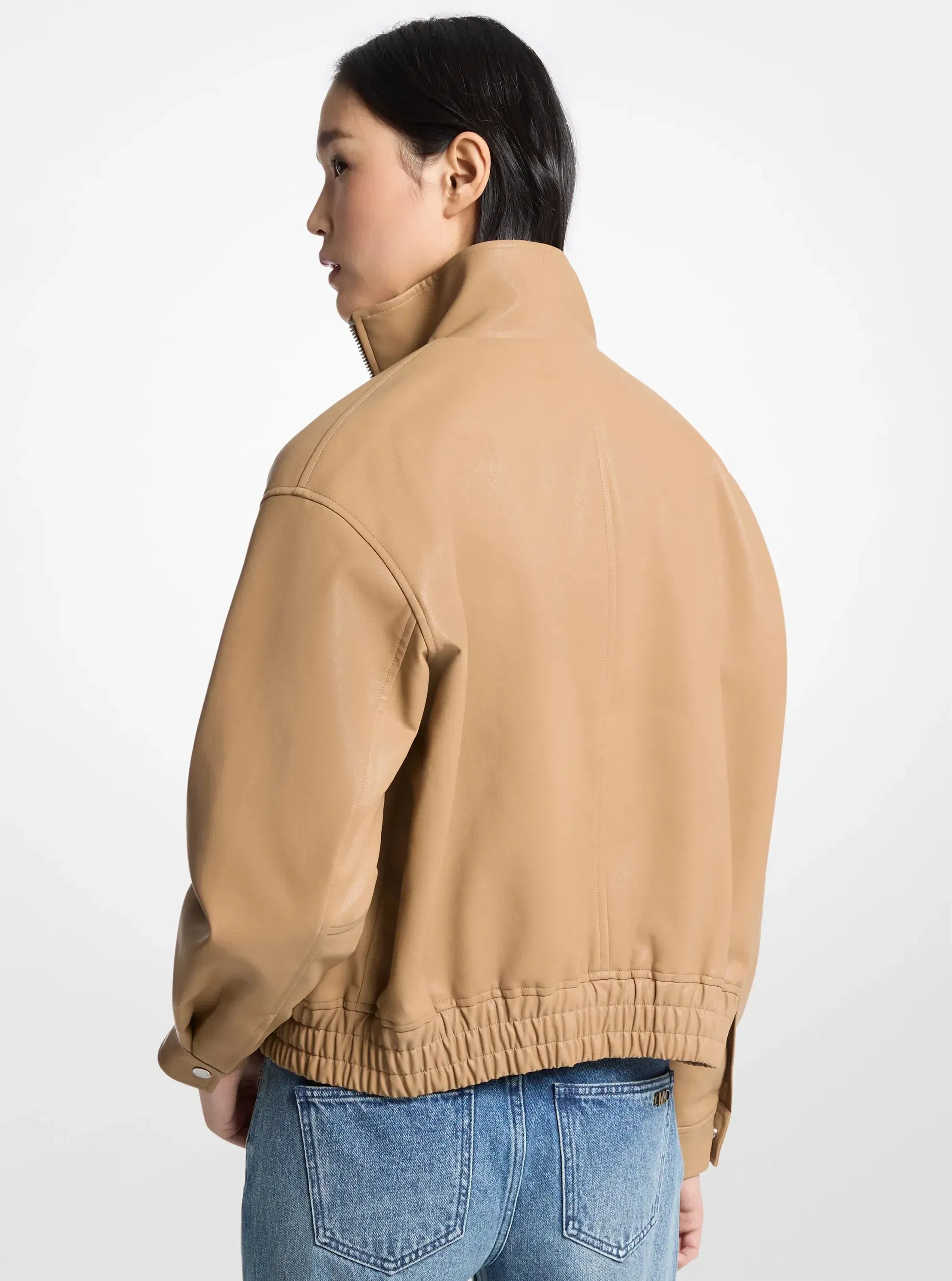 Michael Kors Oversized Blouson Jacket DARK CAMEL