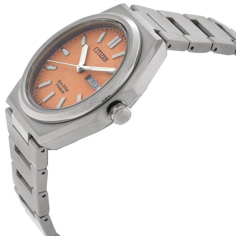 Citizen Zenshin Three-Hand Orange Dial Mens Watch