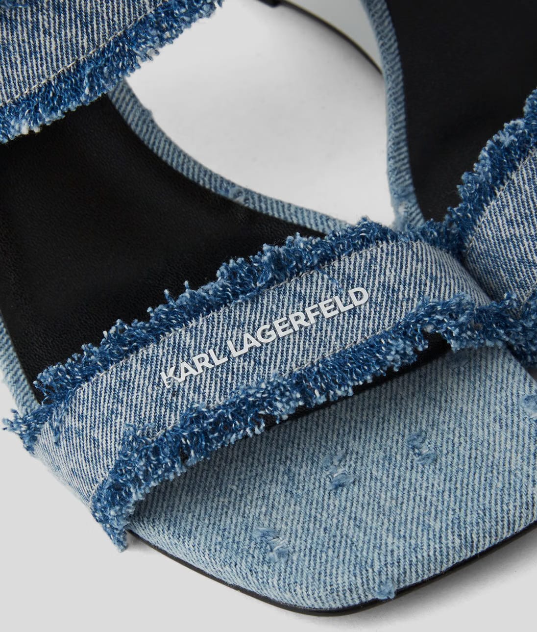 KarlLagerfeld Denim Graphic Print Bowling Bag All Over Print Textured Logo Denim