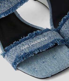 KarlLagerfeld Denim Graphic Print Bowling Bag All Over Print Textured Logo Denim