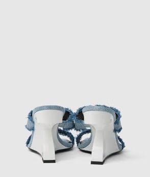 KarlLagerfeld Denim Graphic Print Bowling Bag All Over Print Textured Logo Denim