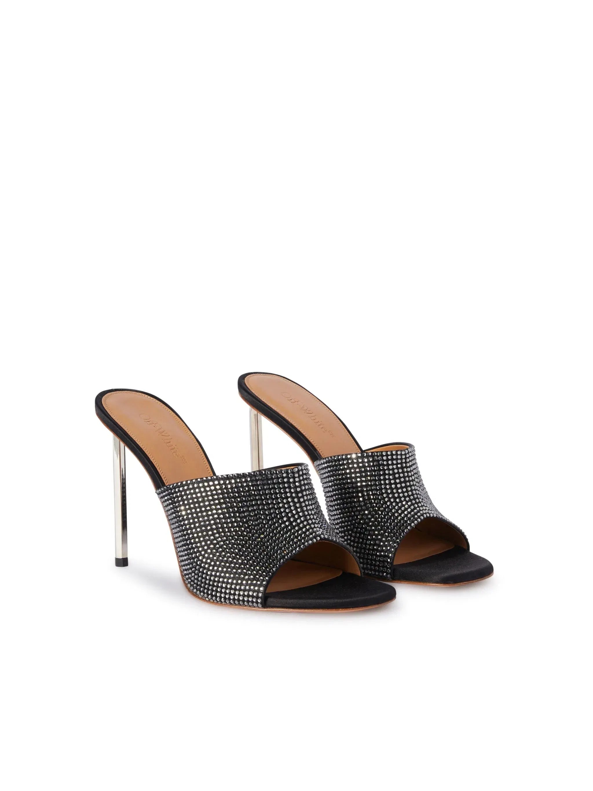 Off-White Shiny High Allen Satin Mule Womens Black