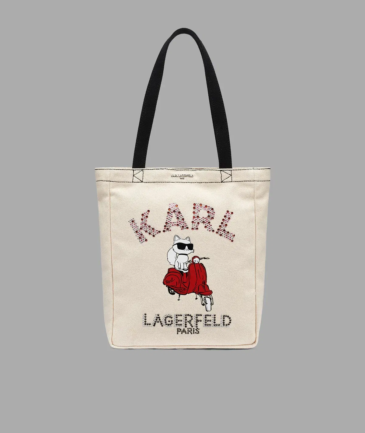 KarlLagerfeld Cannes choupette vespa canvas tote white