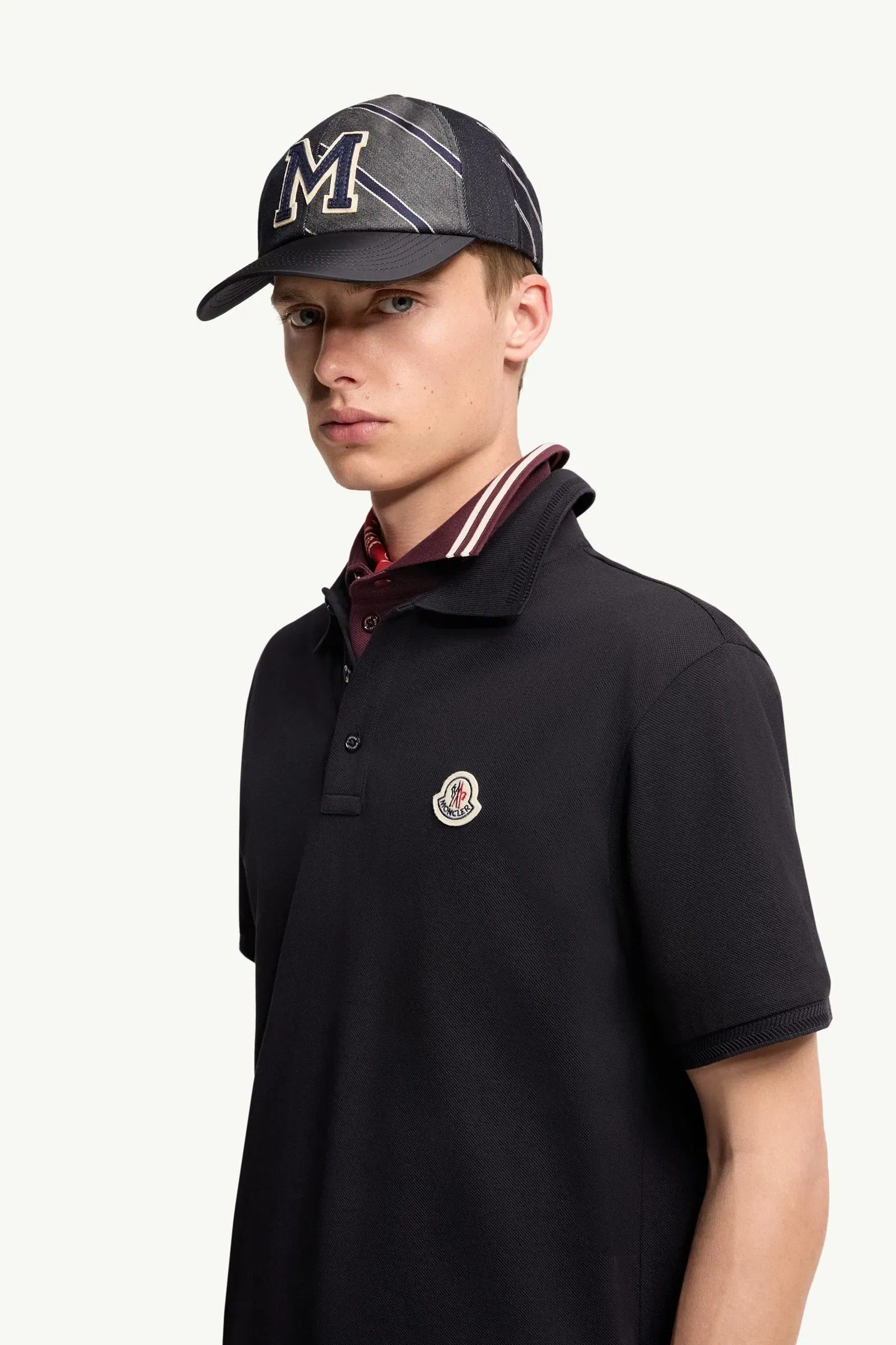 Moncler Logo Patch Cotton Piquet Polo Shirt Night Blue Night Blue