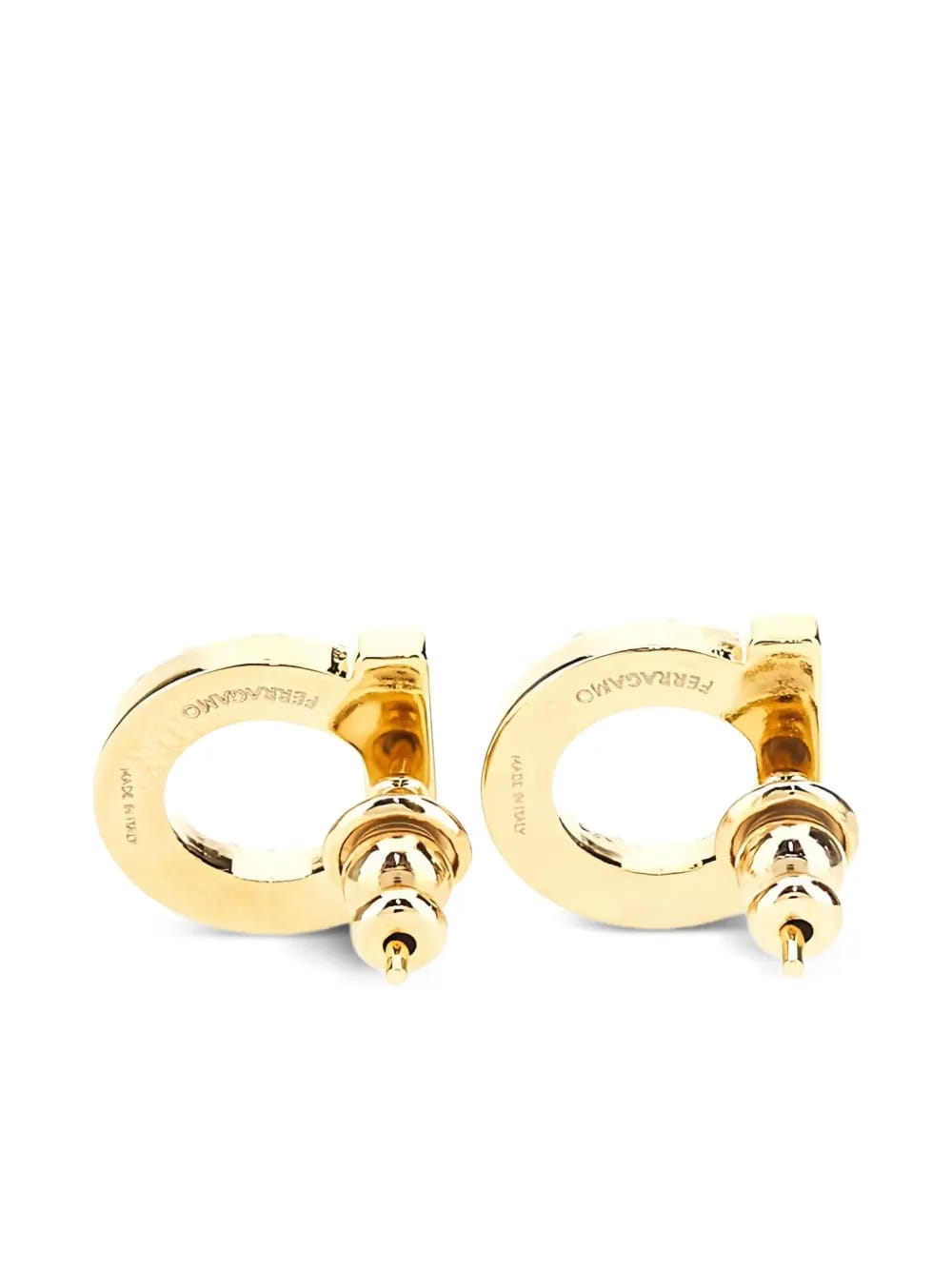 Gold metal Gancini earrings