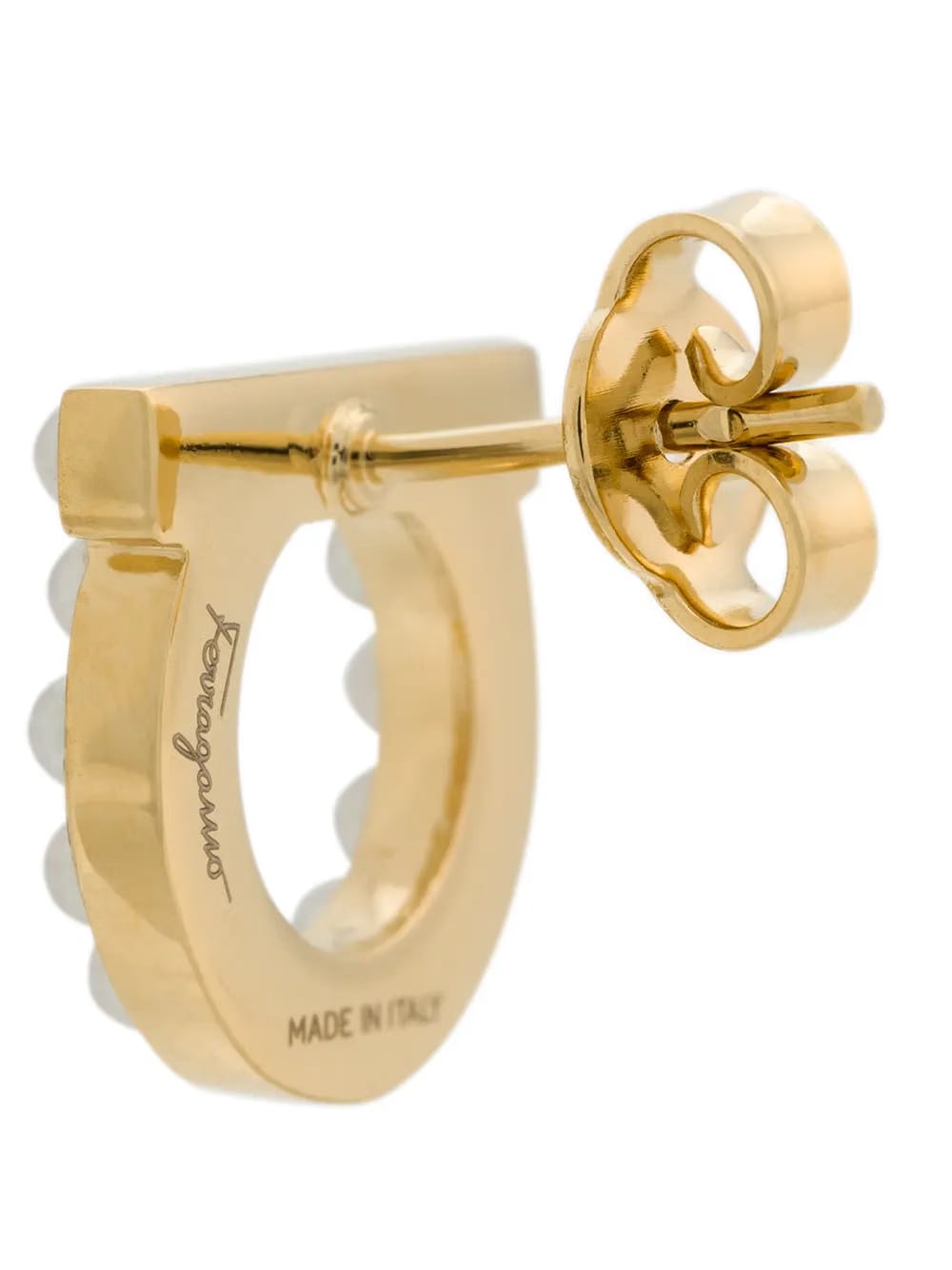 Gold metal Gancini earrings