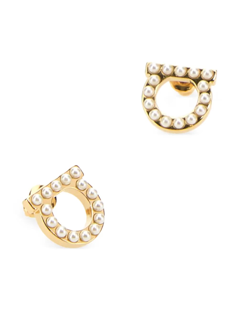 Gold metal Gancini earrings
