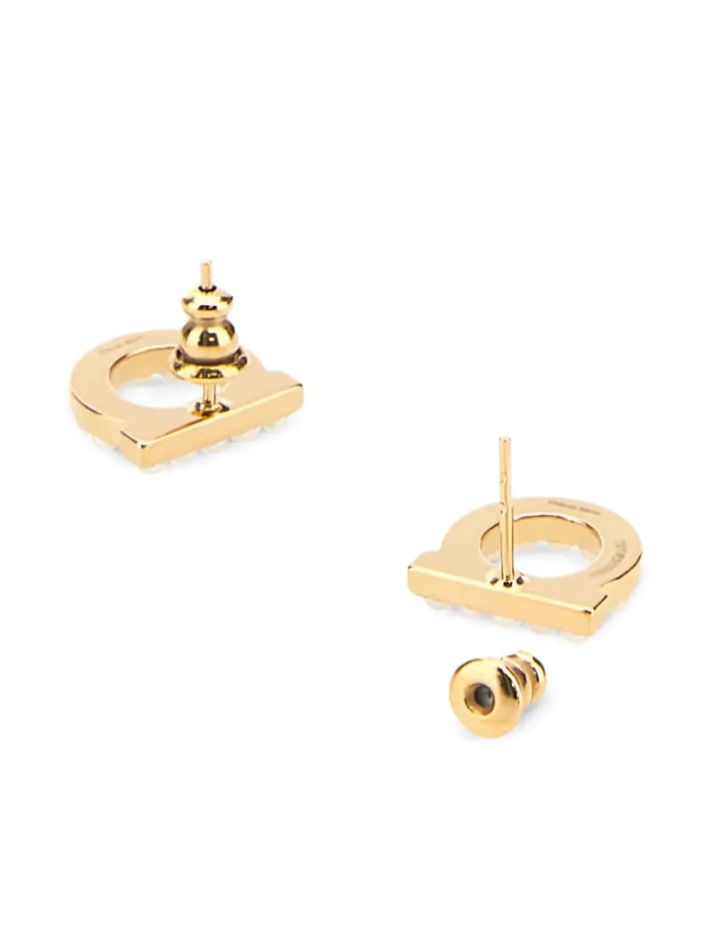 Gold metal Gancini earrings
