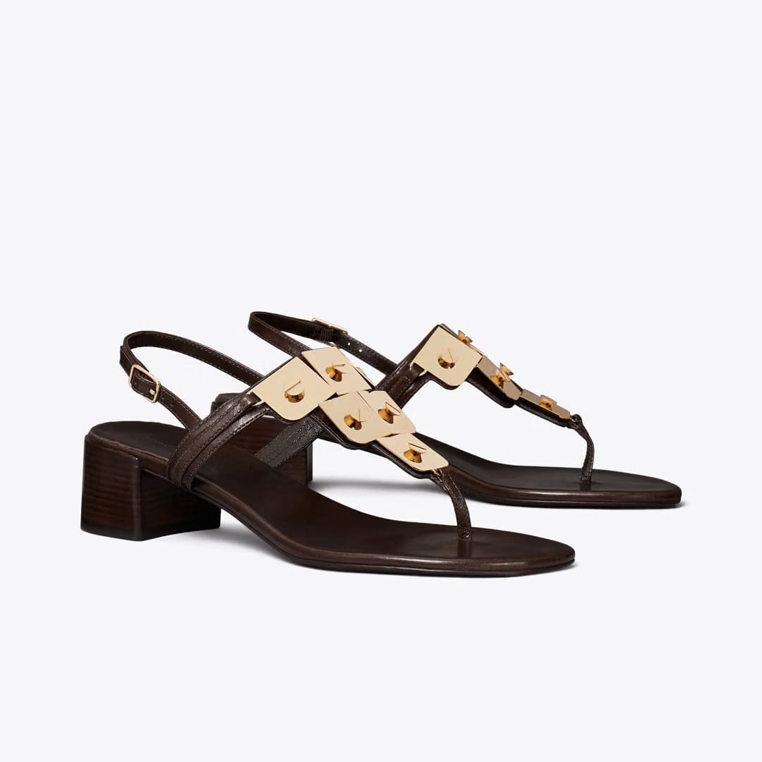 Tory Burch Gladiator Capri Heeled Sandal DARK COCOA