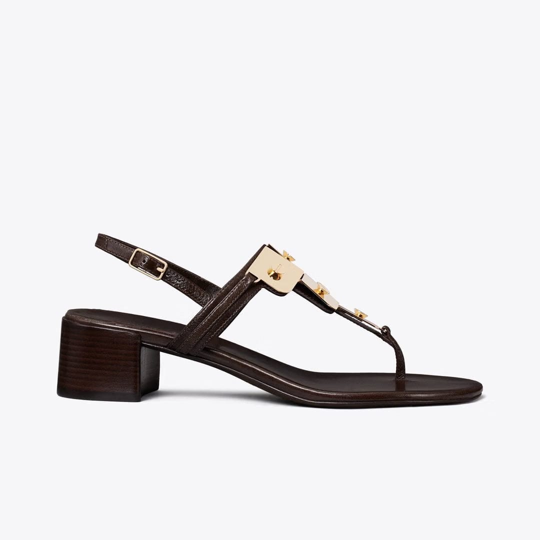 Tory Burch Gladiator Capri Heeled Sandal DARK COCOA