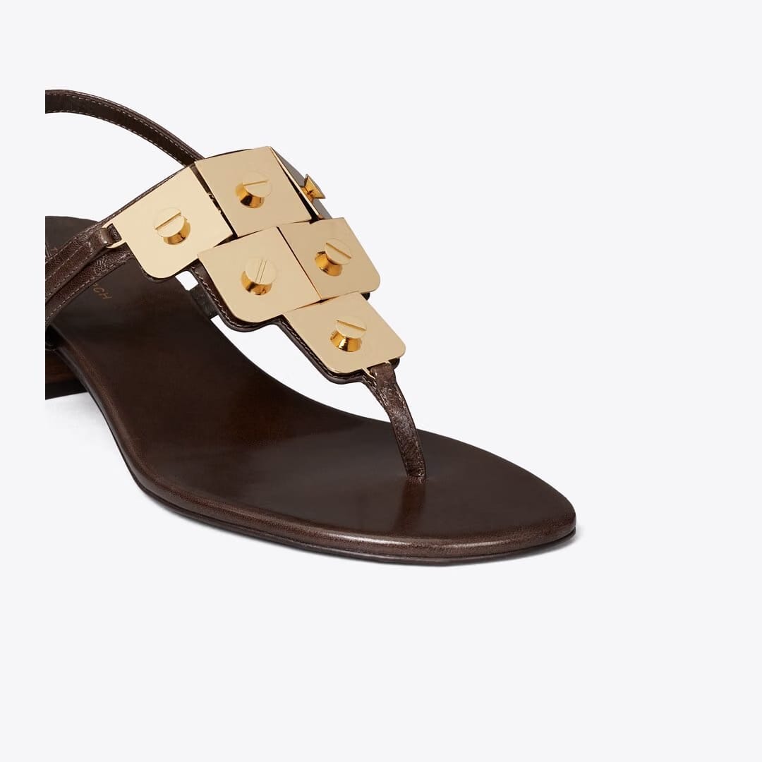 Tory Burch Gladiator Capri Heeled Sandal DARK COCOA