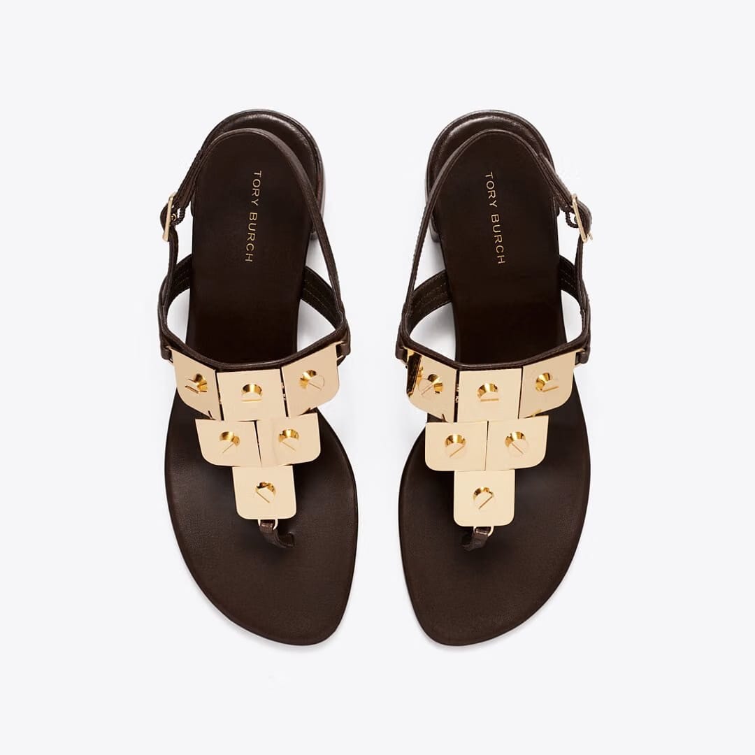 Tory Burch Gladiator Capri Heeled Sandal DARK COCOA