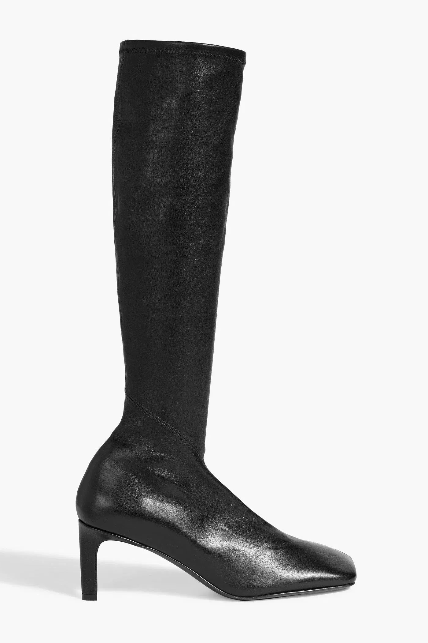 Jil Sander Leather Knee Boots Black Women's