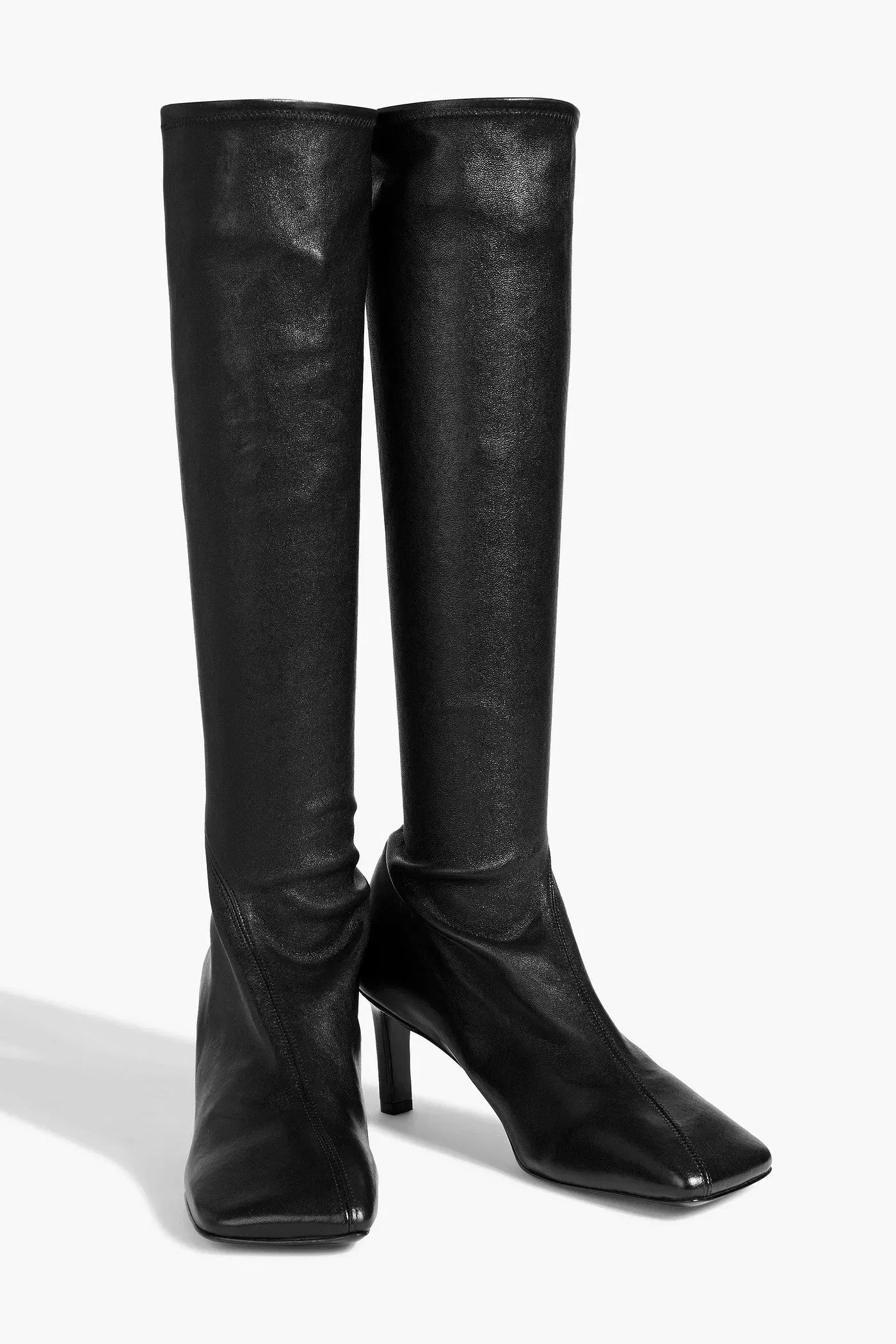Jil Sander Leather Knee Boots Black Women's