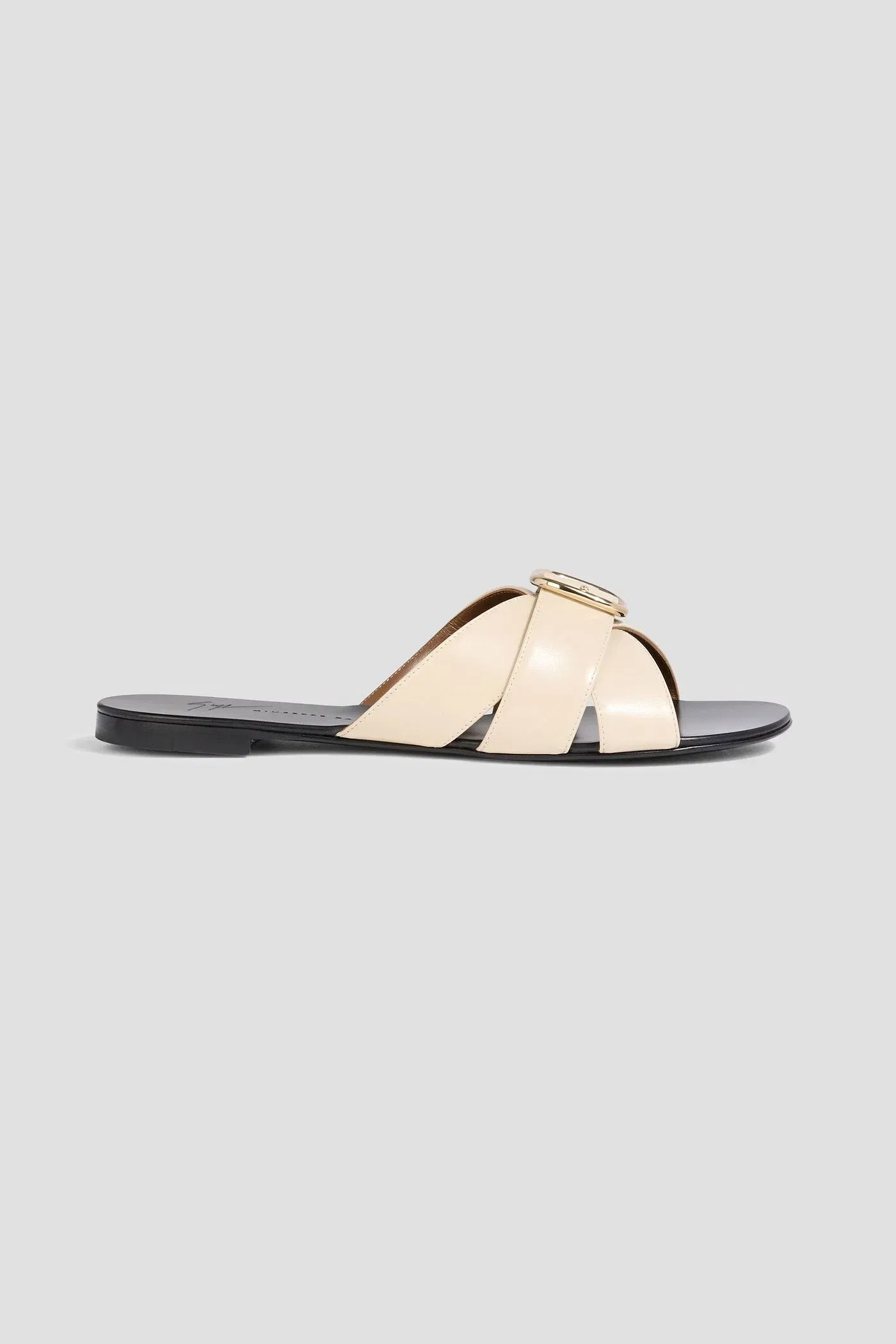 Giuseppe Zanotti Nuvrock 10 Leather Slides Cream Women's