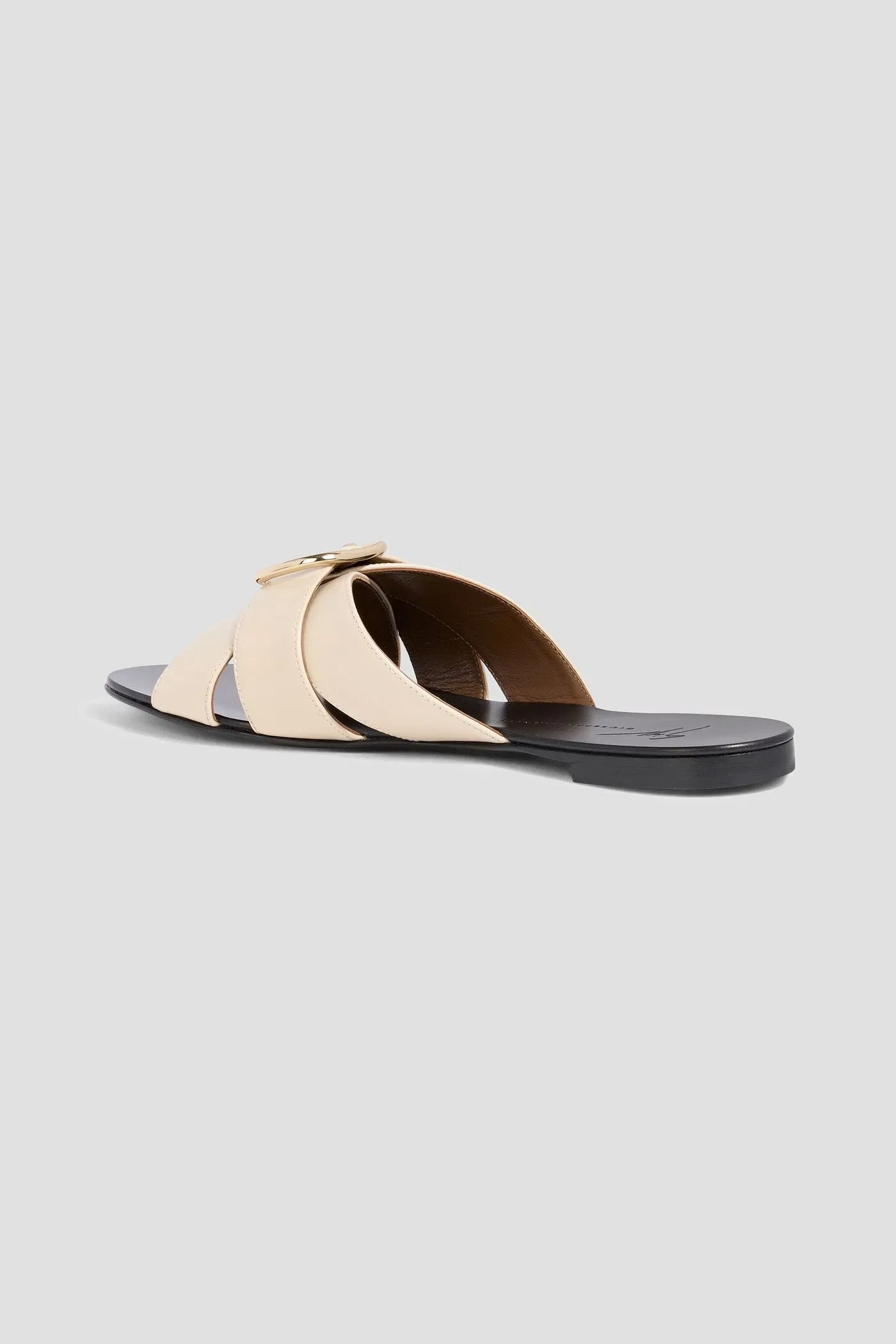 Giuseppe Zanotti Nuvrock 10 Leather Slides Cream Women's