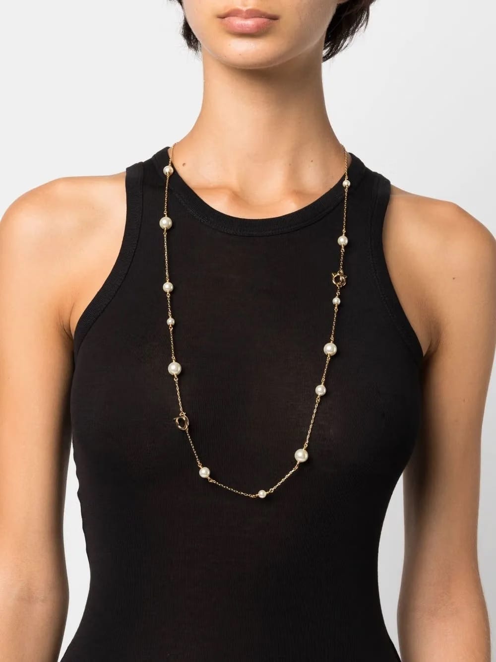 Gancini-charm rolo-chain necklace