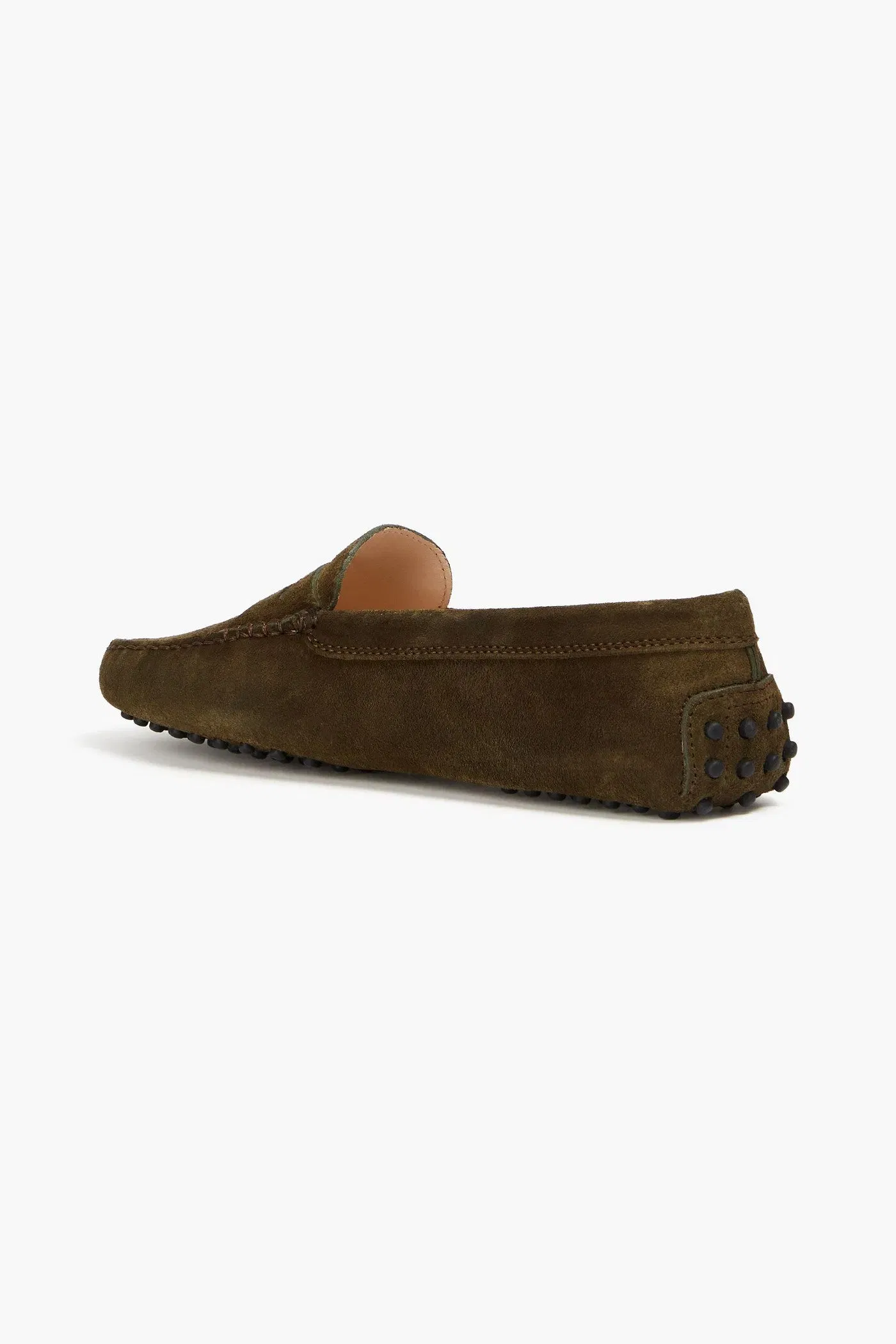 Tod's Gommino Suede Loafers Army Green Women's