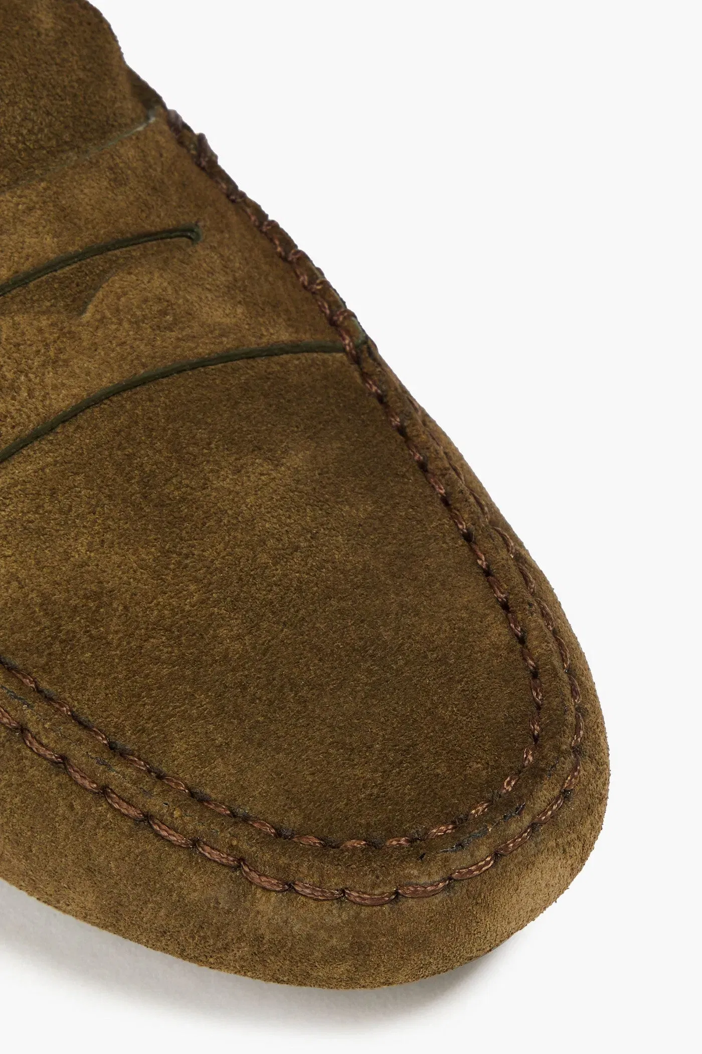 Tod's Gommino Suede Loafers Army Green Women's