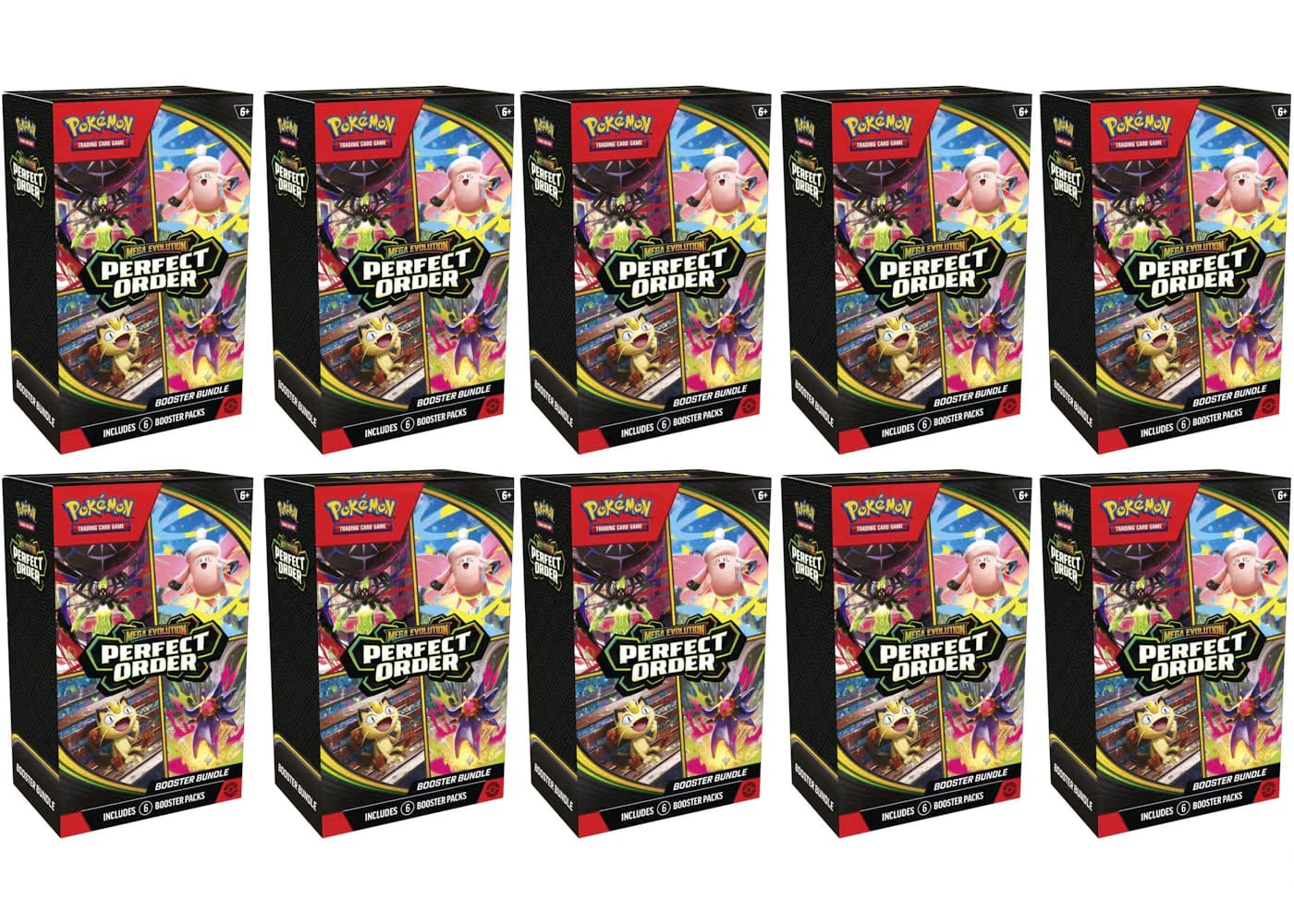 2026 Pokemon Mega Evolution Perfect Order Booster Bundle 10X Lot