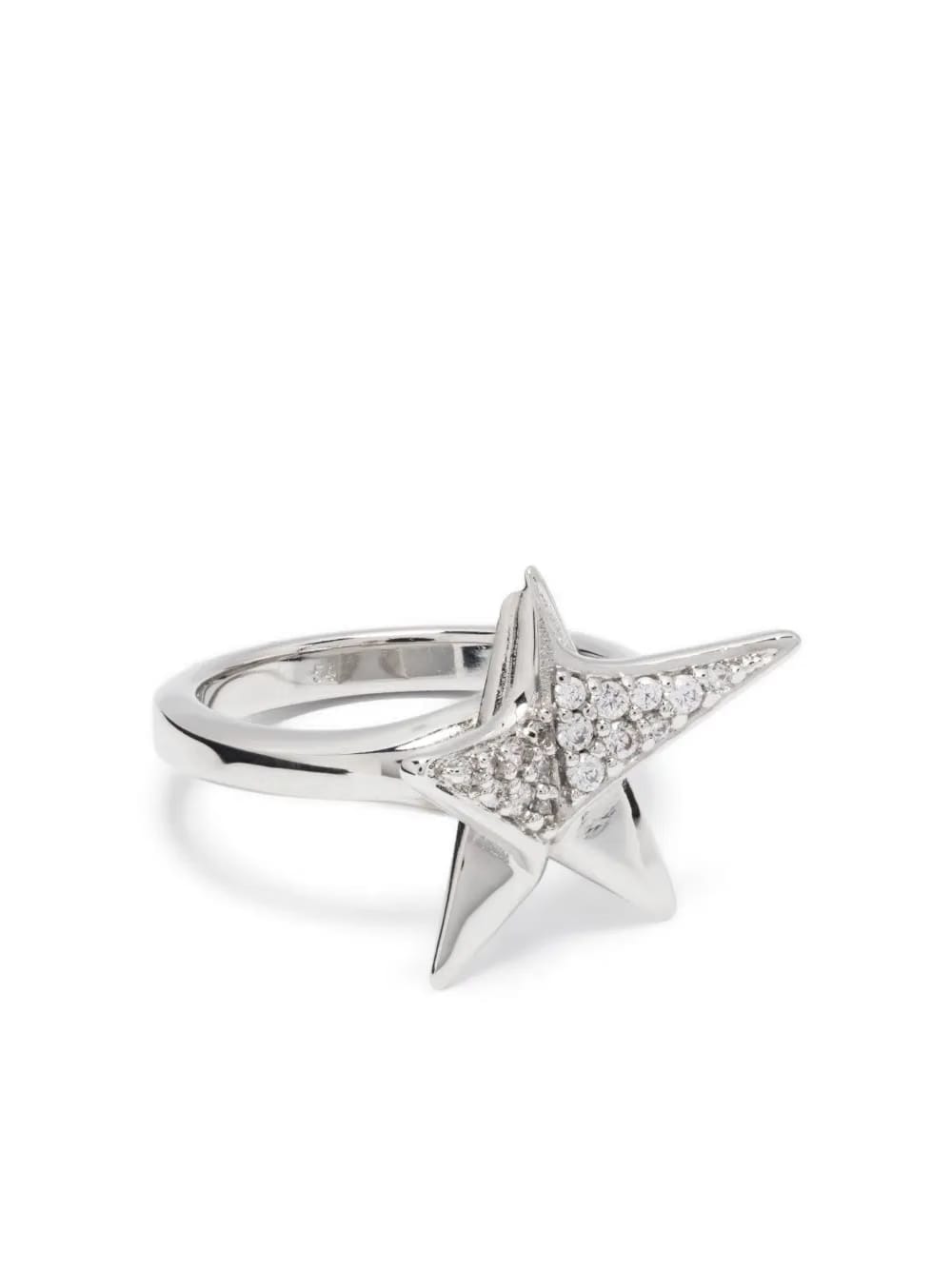 logo-engraved star-stud ring