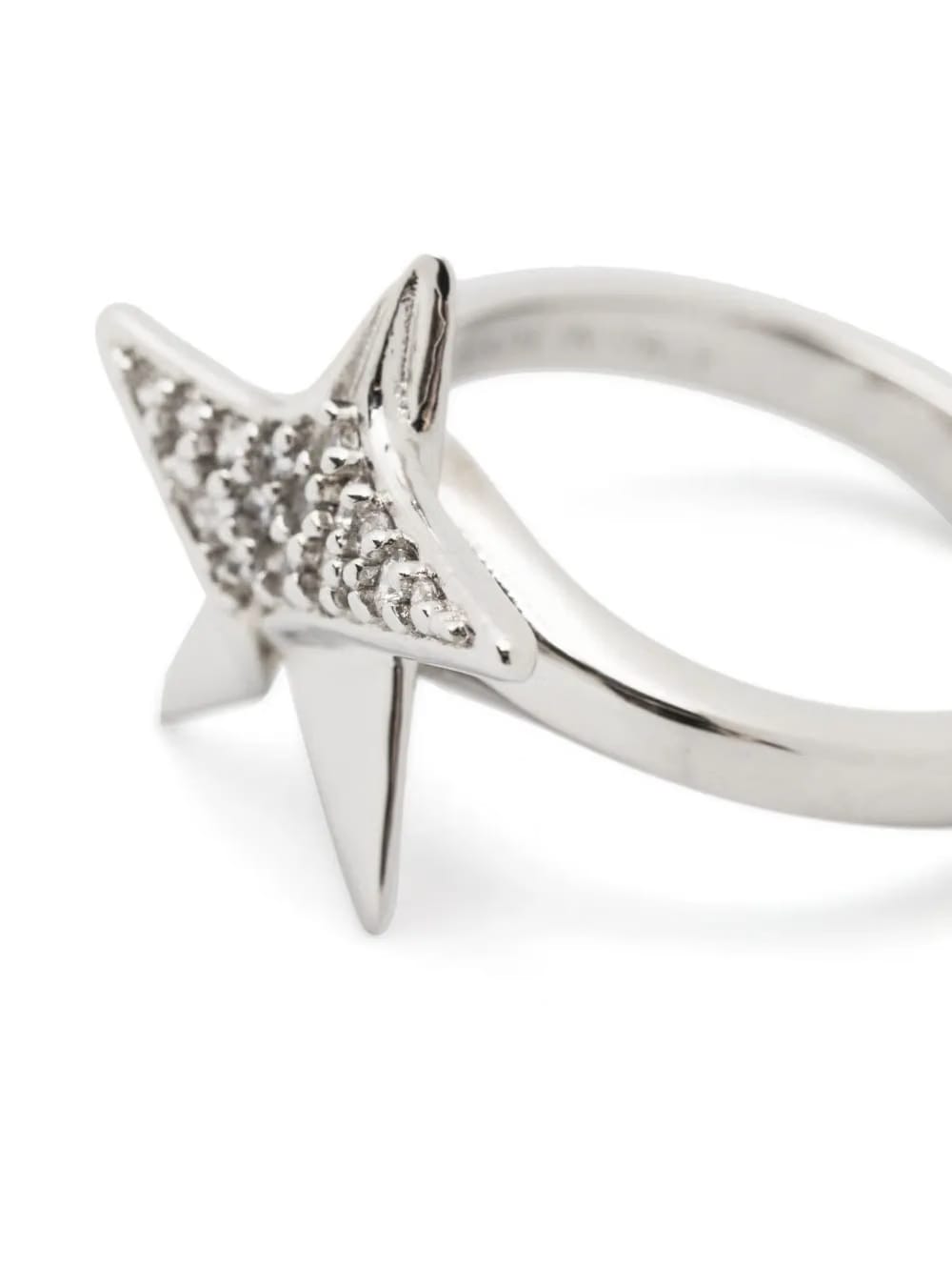 logo-engraved star-stud ring