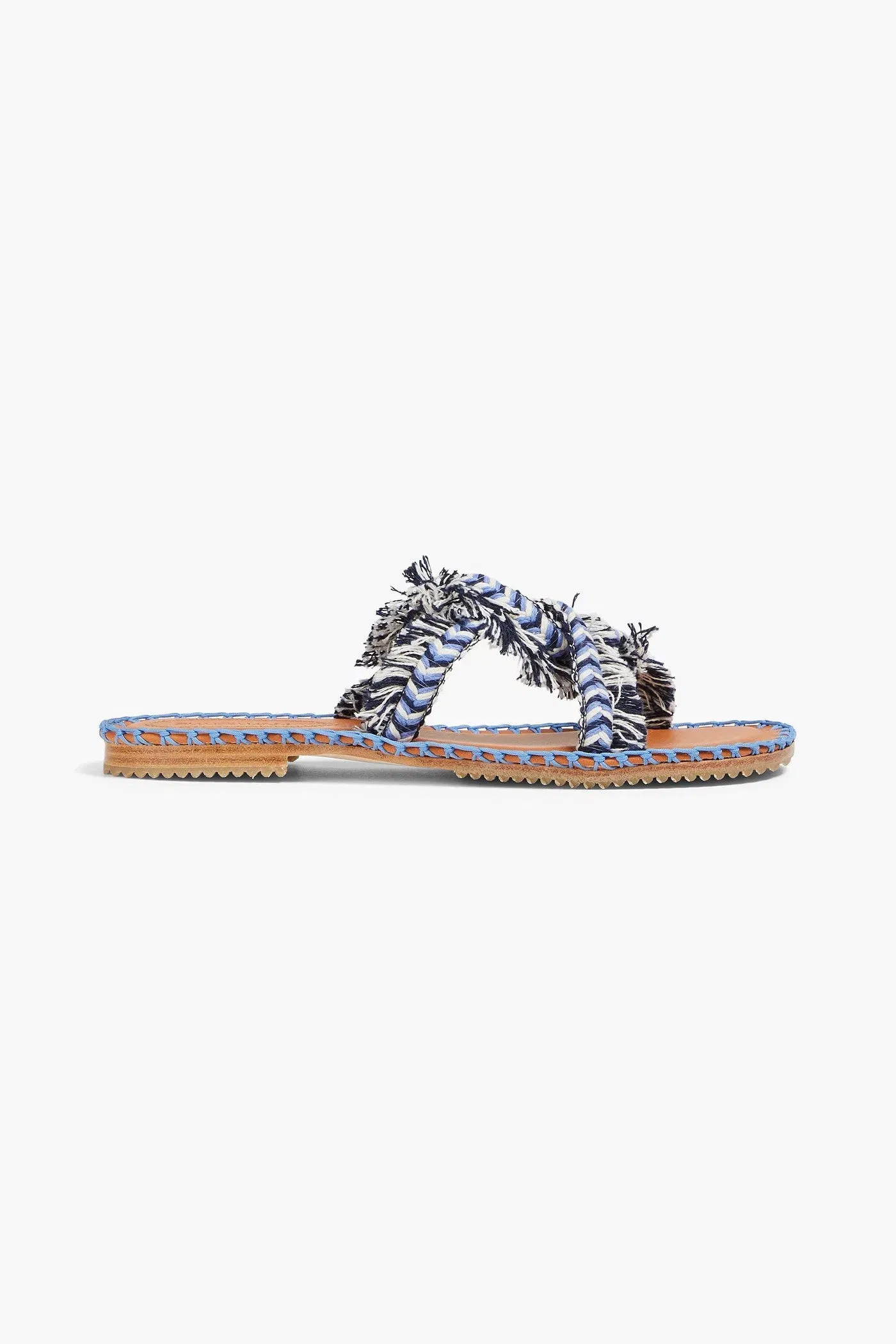 Zimmermann Fringed Braided Cord Sandals Light Blue Women's