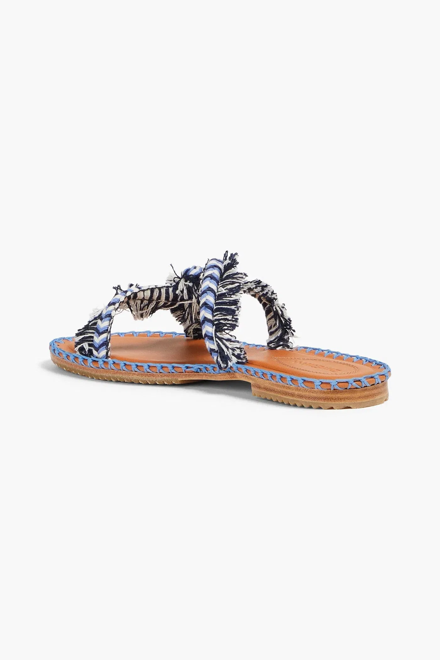Zimmermann Fringed Braided Cord Sandals Light Blue Women's