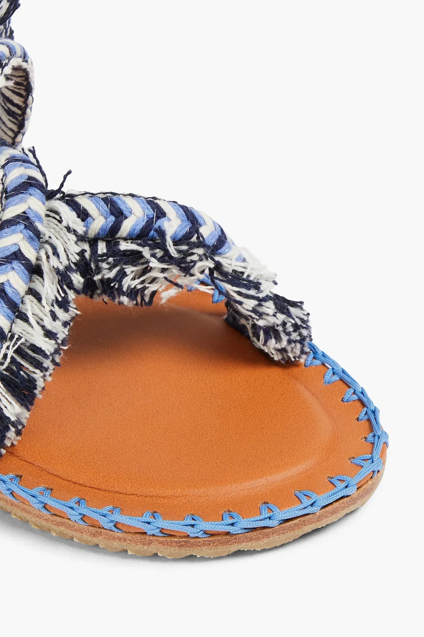 Zimmermann Fringed Braided Cord Sandals Light Blue Women's
