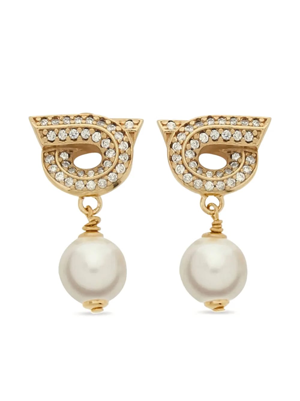 Gancini Pearl-shaped Earrings