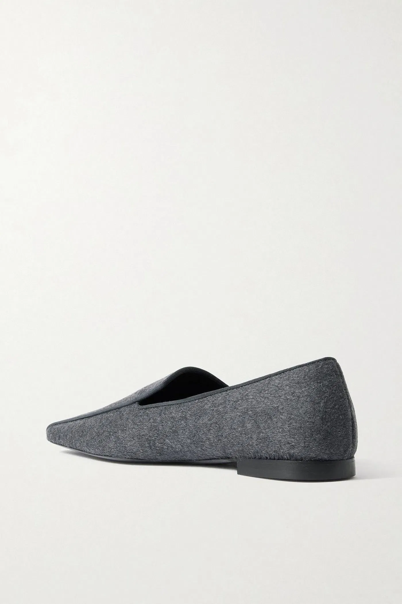 Toteme The Piped Wool And Cashmere-Blend Felt Loafers Anthracite Women's