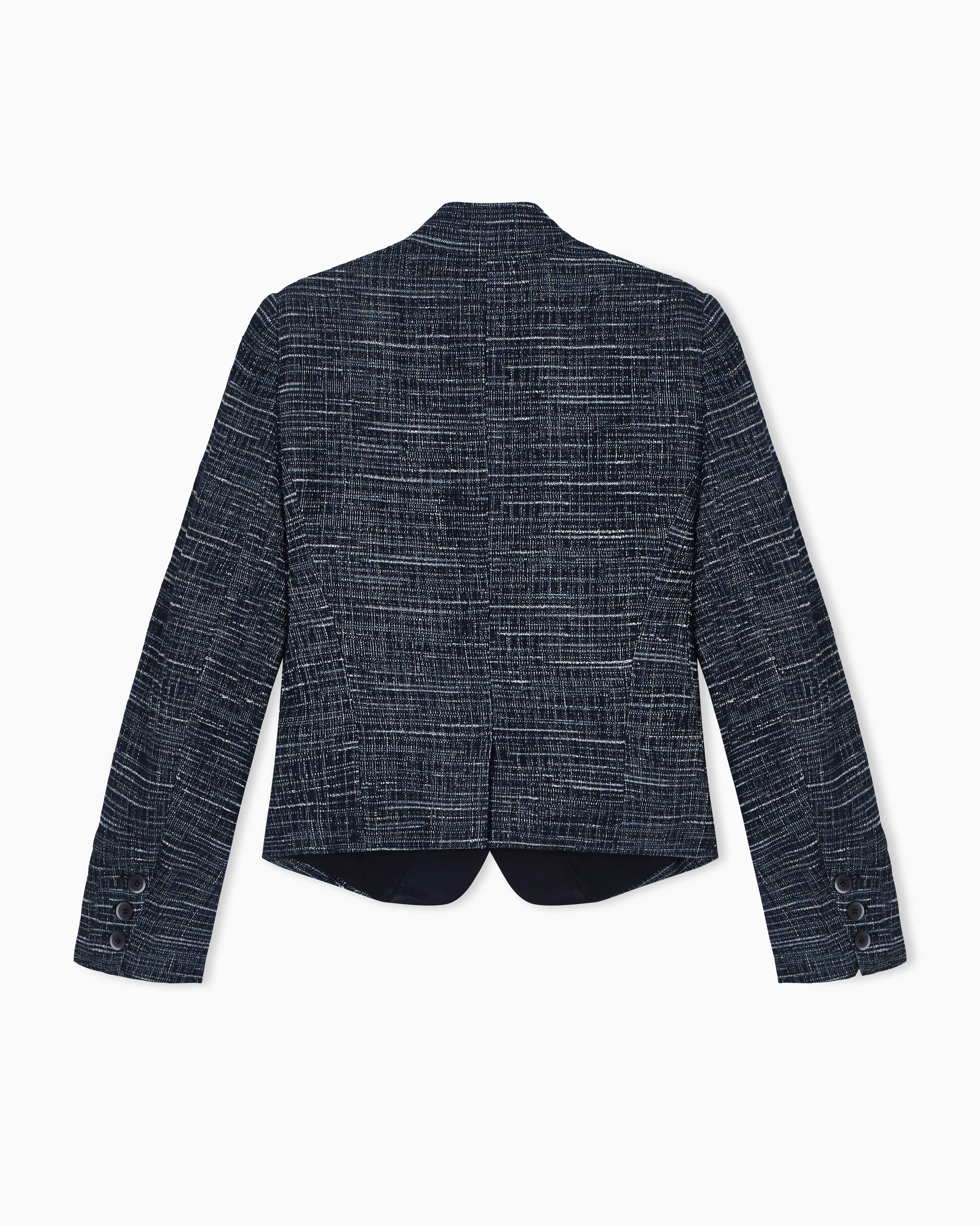 Emporio Armani Guru collar jacket in denim-effect tweed