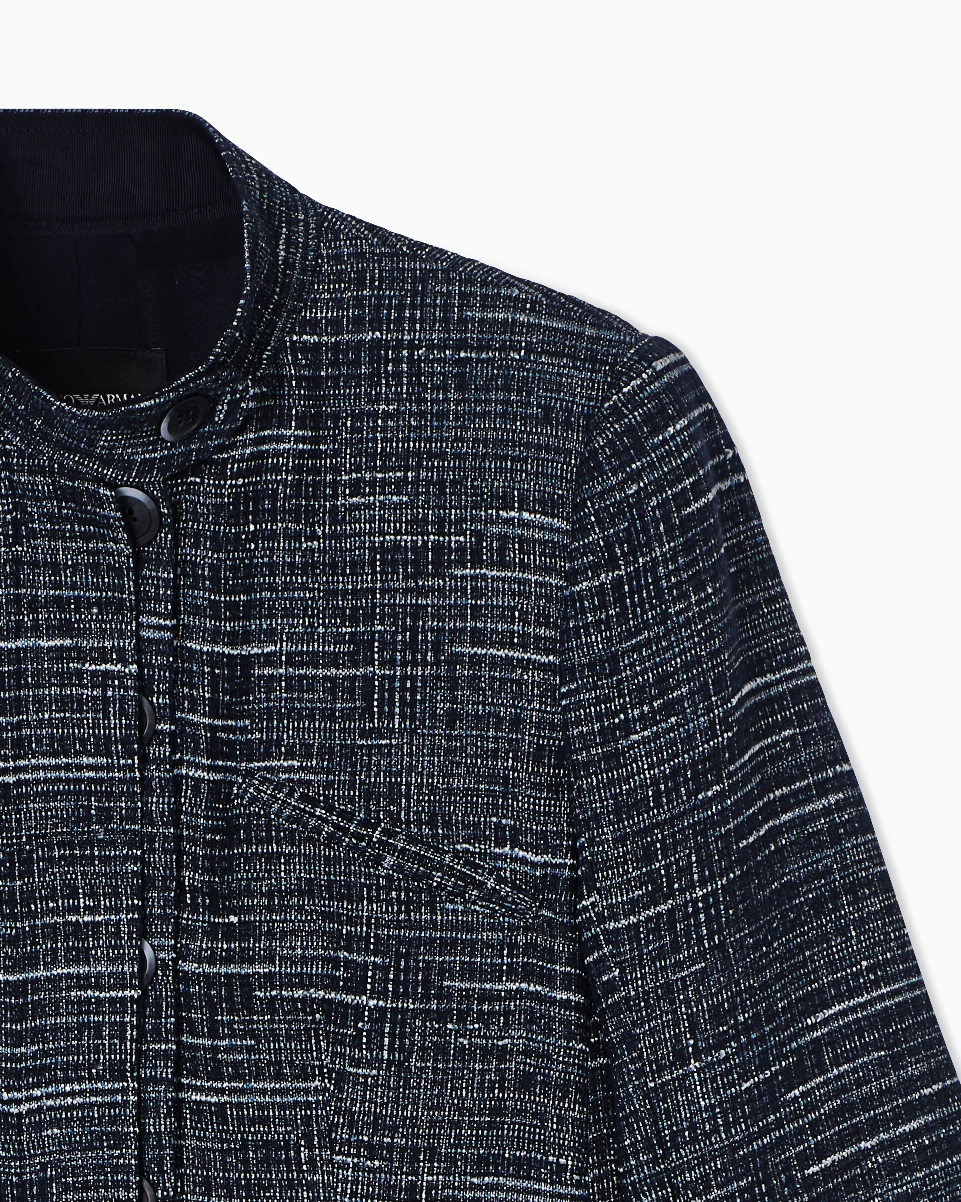 Emporio Armani Guru collar jacket in denim-effect tweed