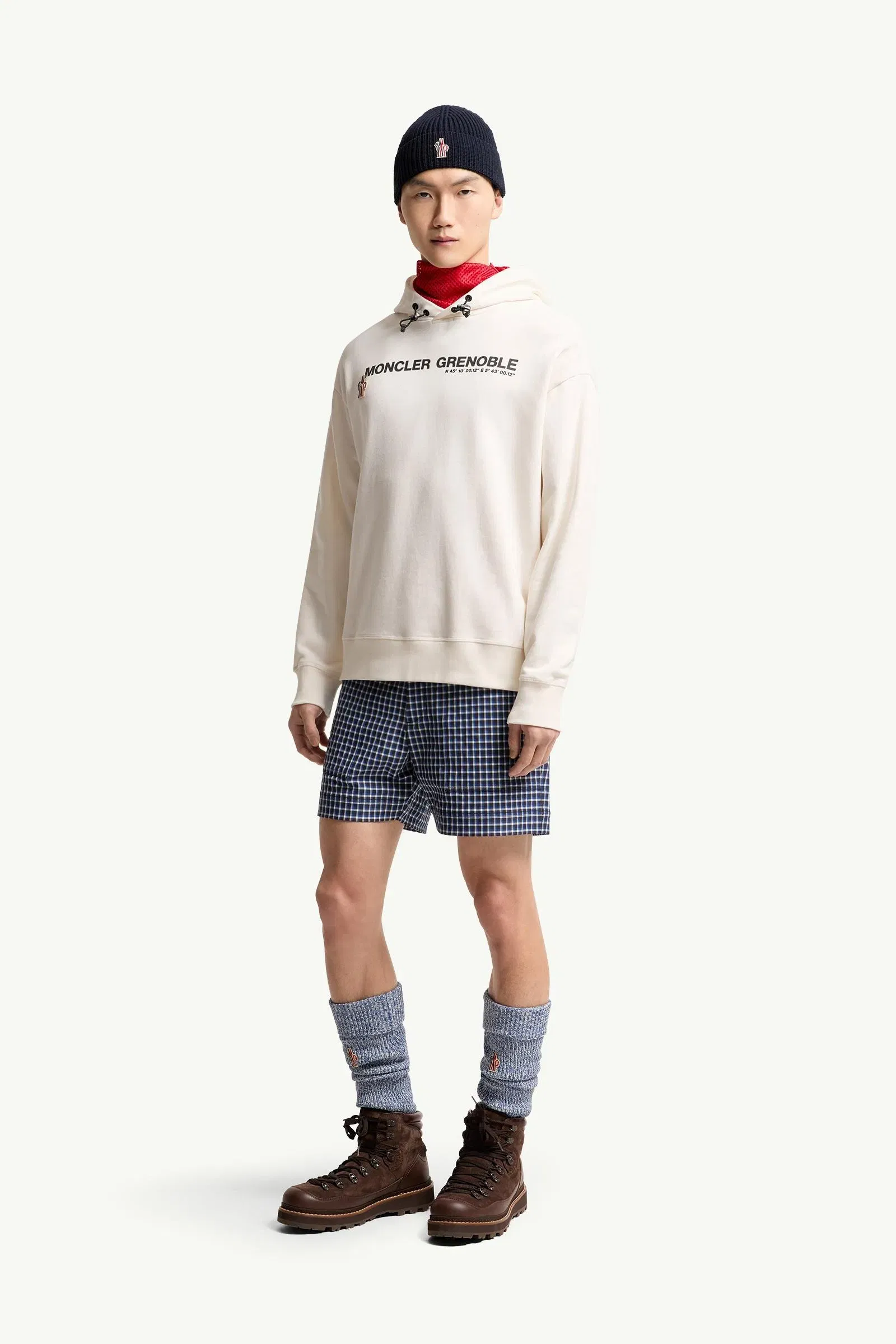 Moncler Logo Cotton Hoodie Ice Grey Ice Grey