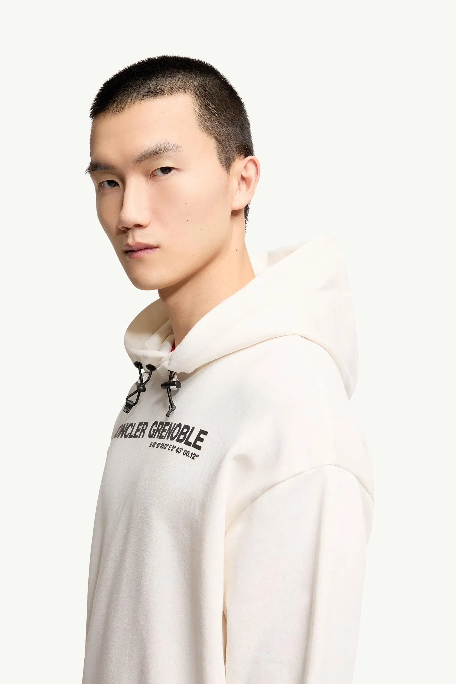 Moncler Logo Cotton Hoodie Ice Grey Ice Grey