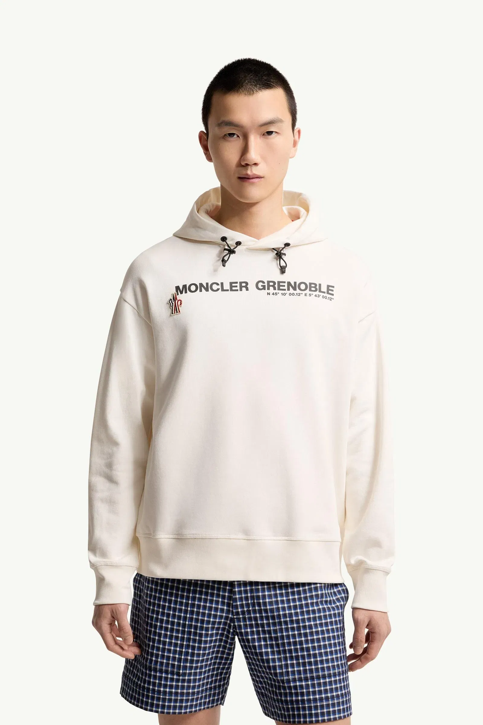 Moncler Logo Cotton Hoodie Ice Grey Ice Grey